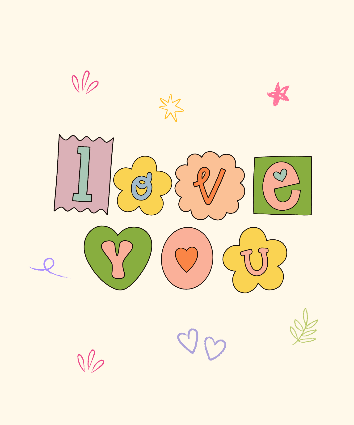 Cute Love You Greeting Card