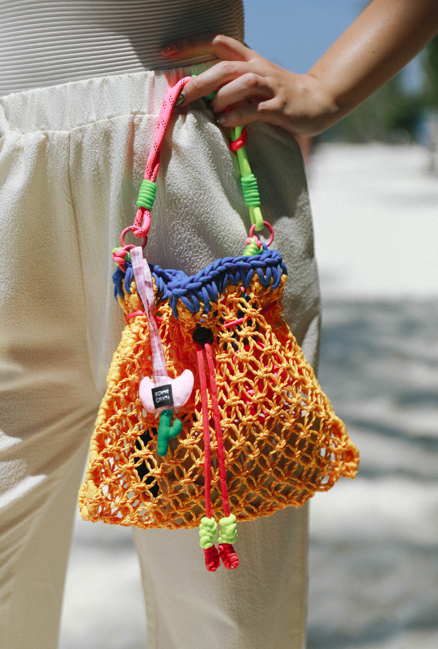 Drawstring Straw Bag