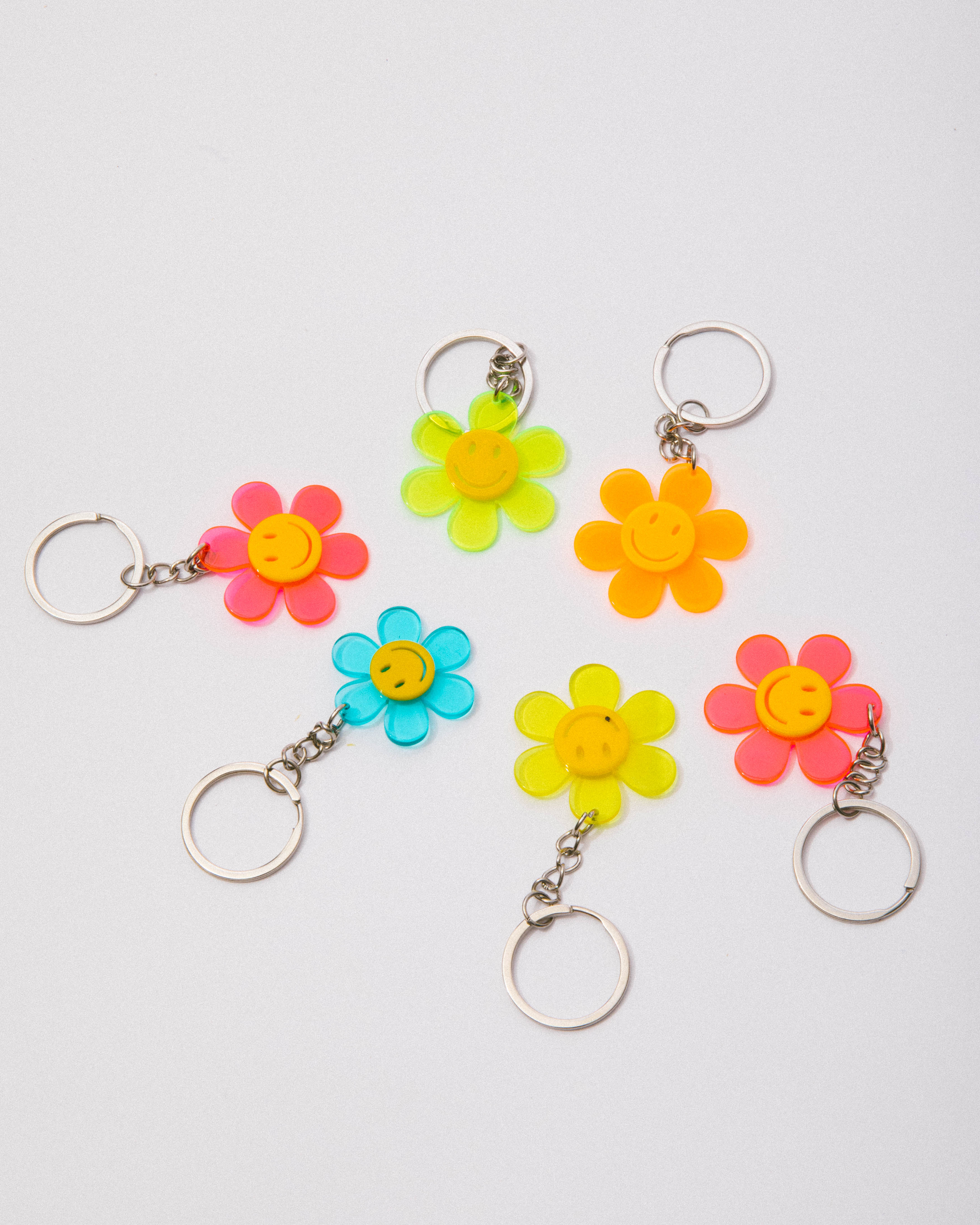 Smiley Flower Keychain