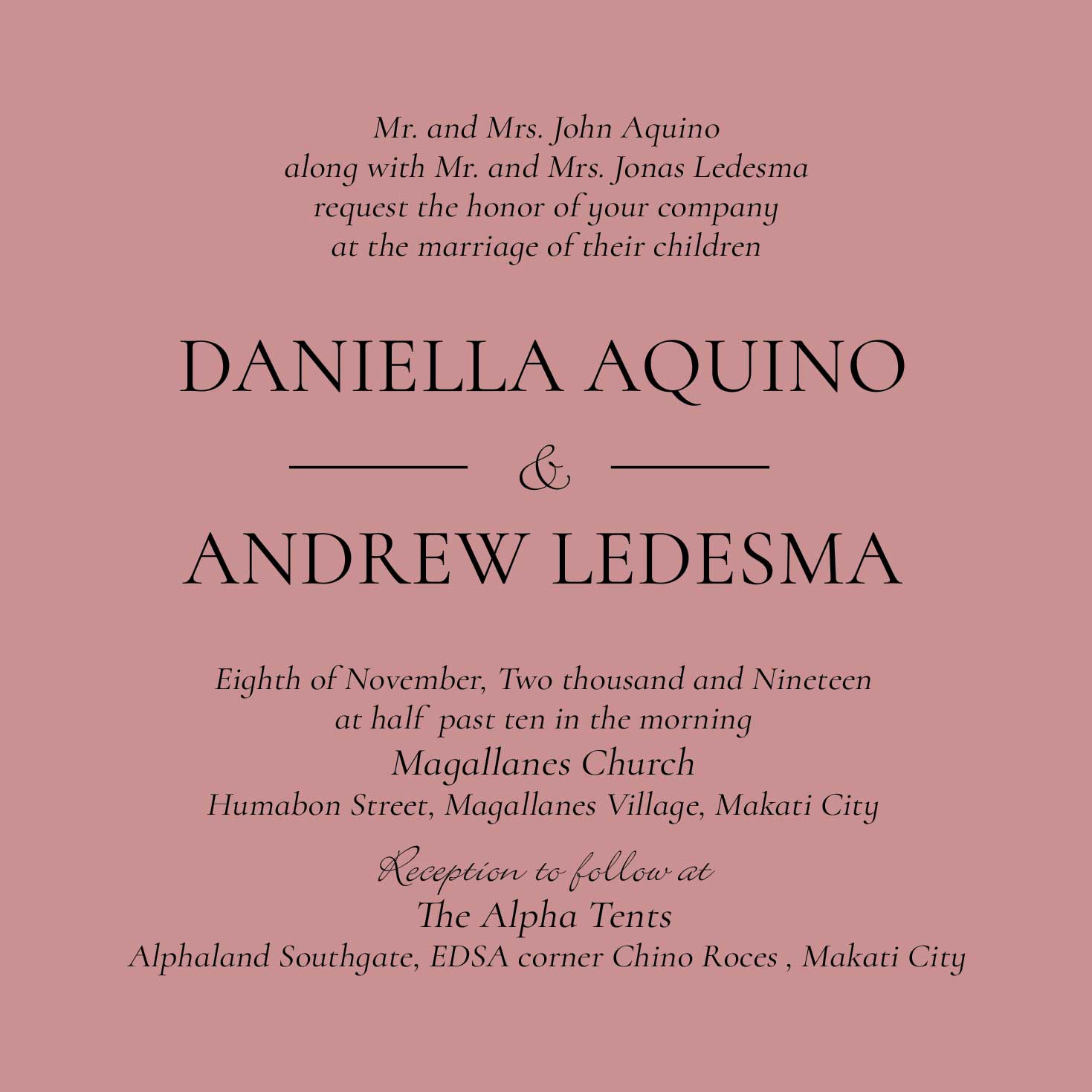 Trio Wedding Invitation