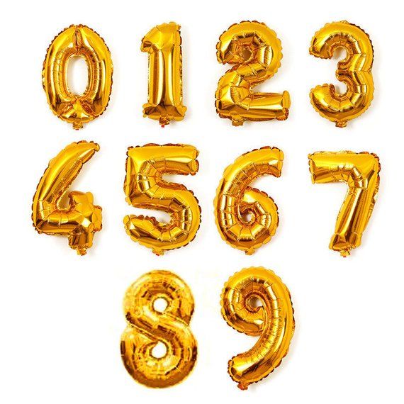 Number Gold Foil Balloons
