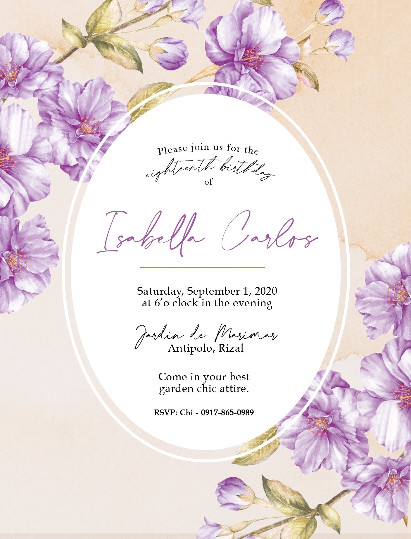 Isa Debut Invitation