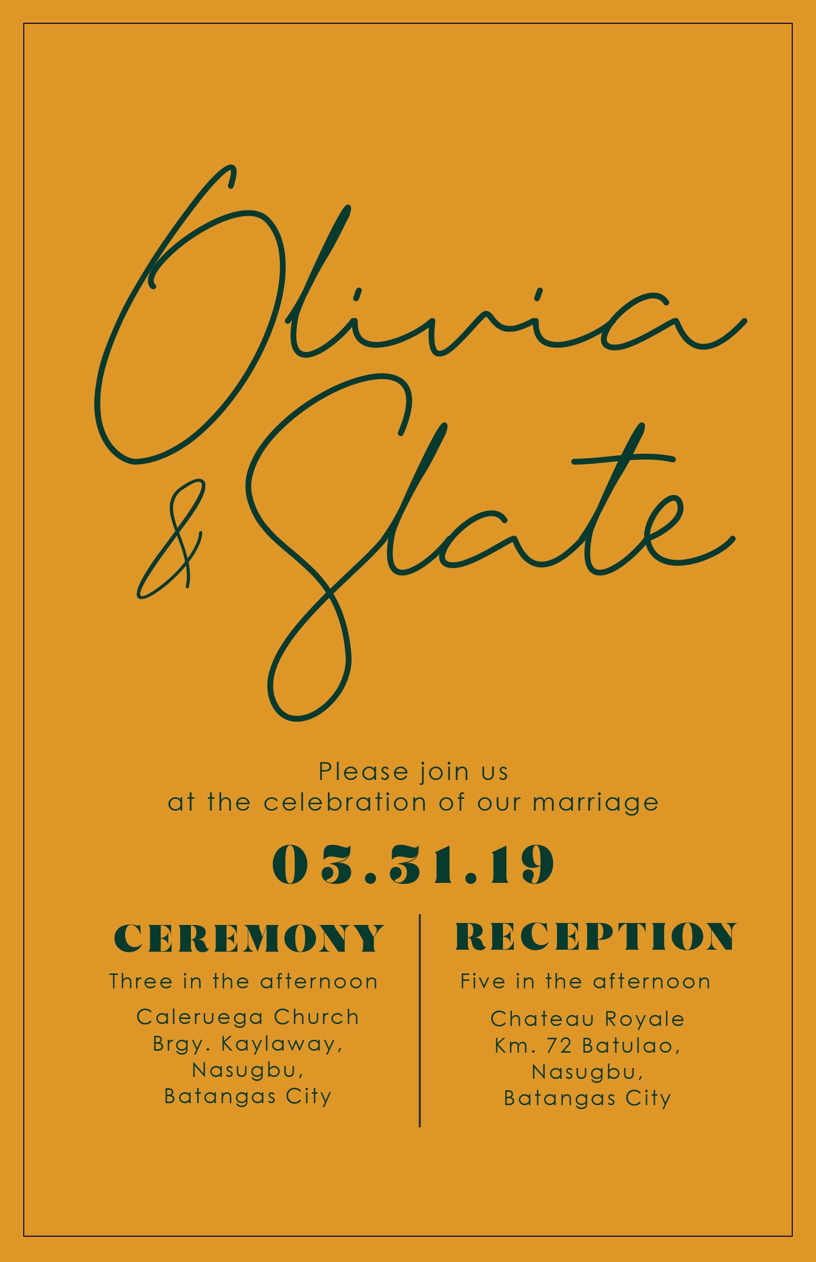 Mustard Wedding Invitation