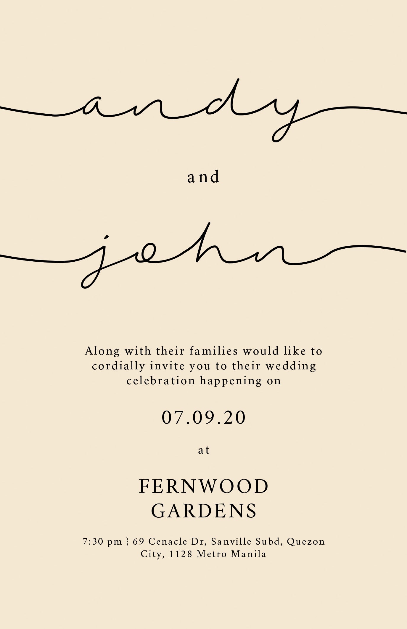 Sage Wedding Invitation