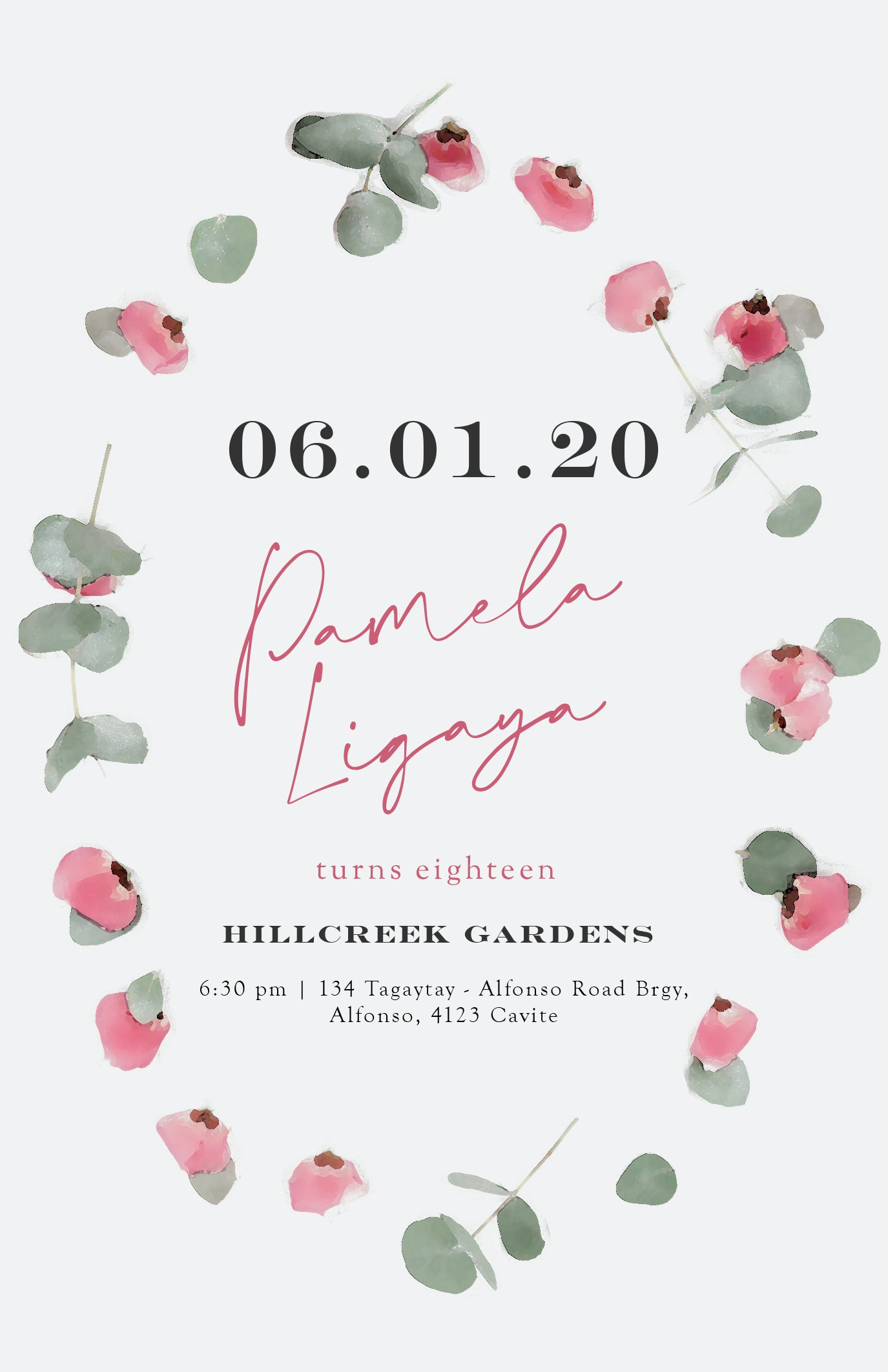 Pamela Debut Invitation