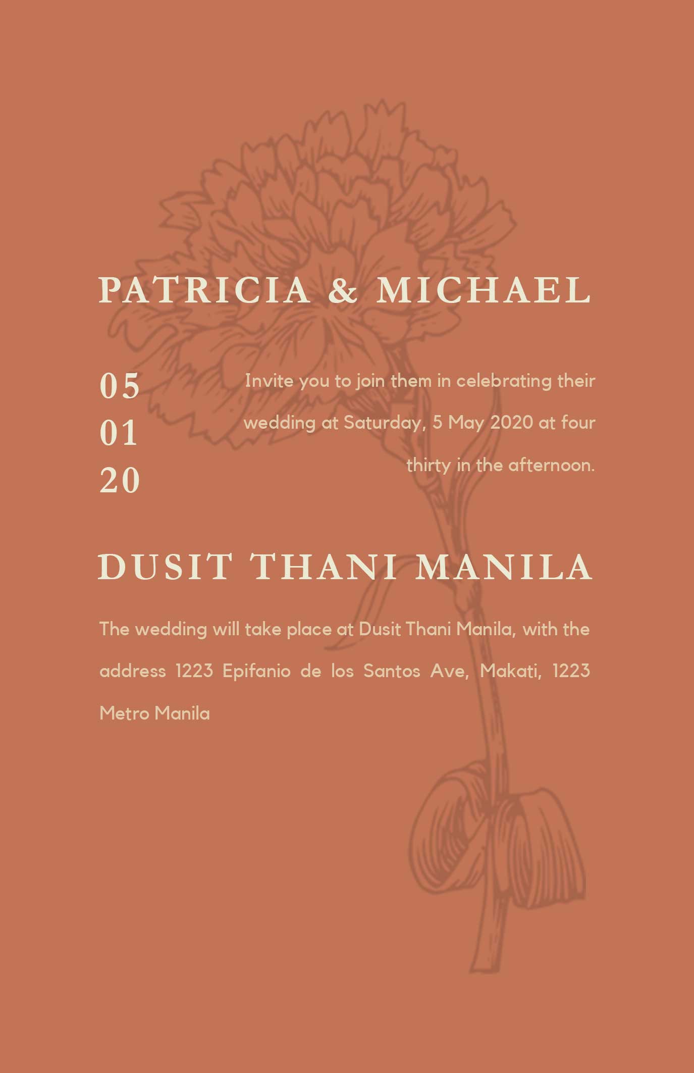 Lotus Wedding Invitation