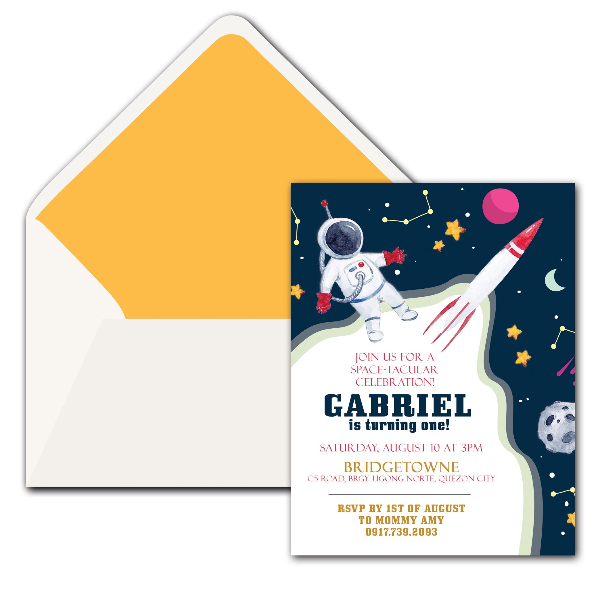 Space Birthday Invitation