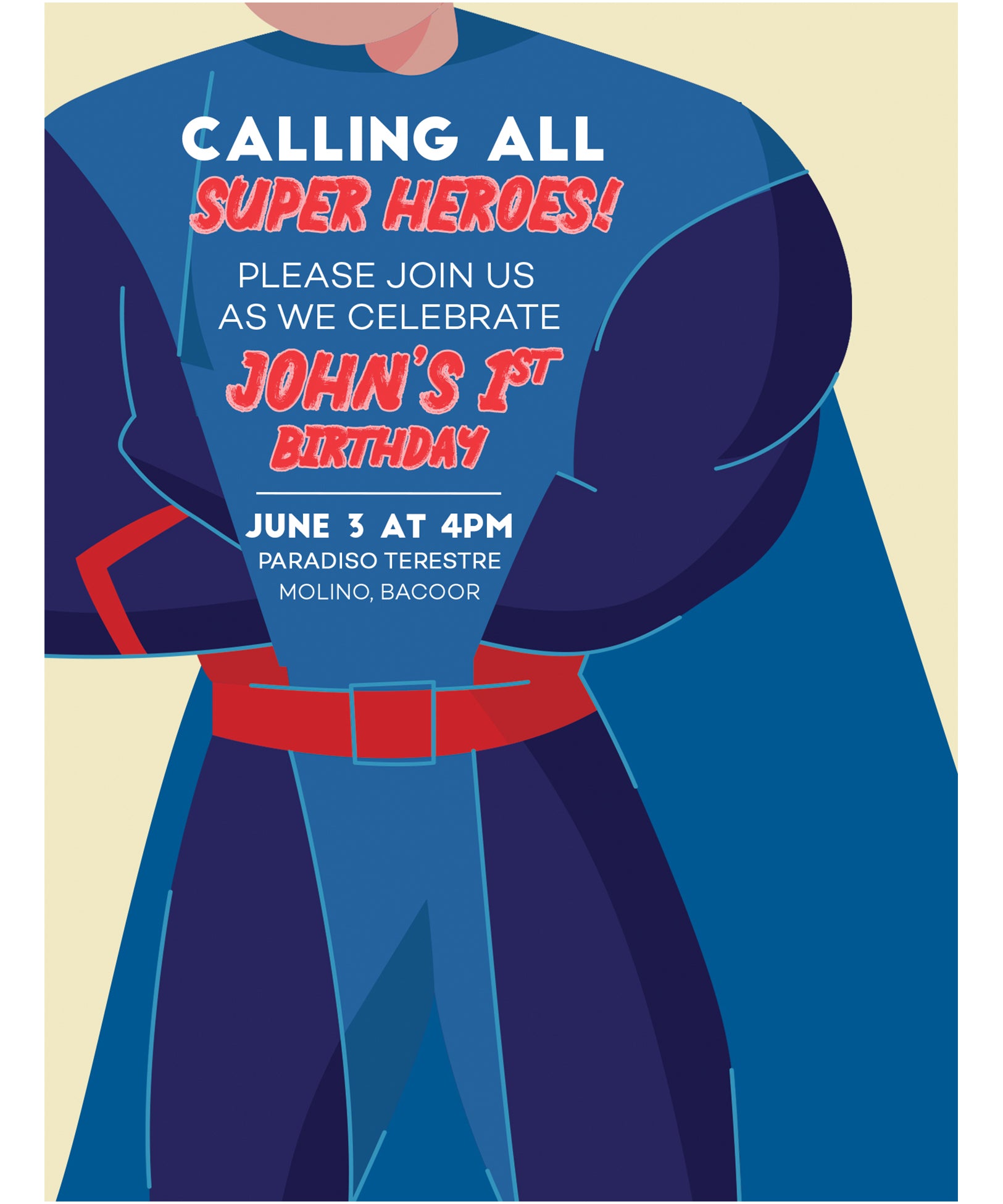 Superhero Birthday Invitation