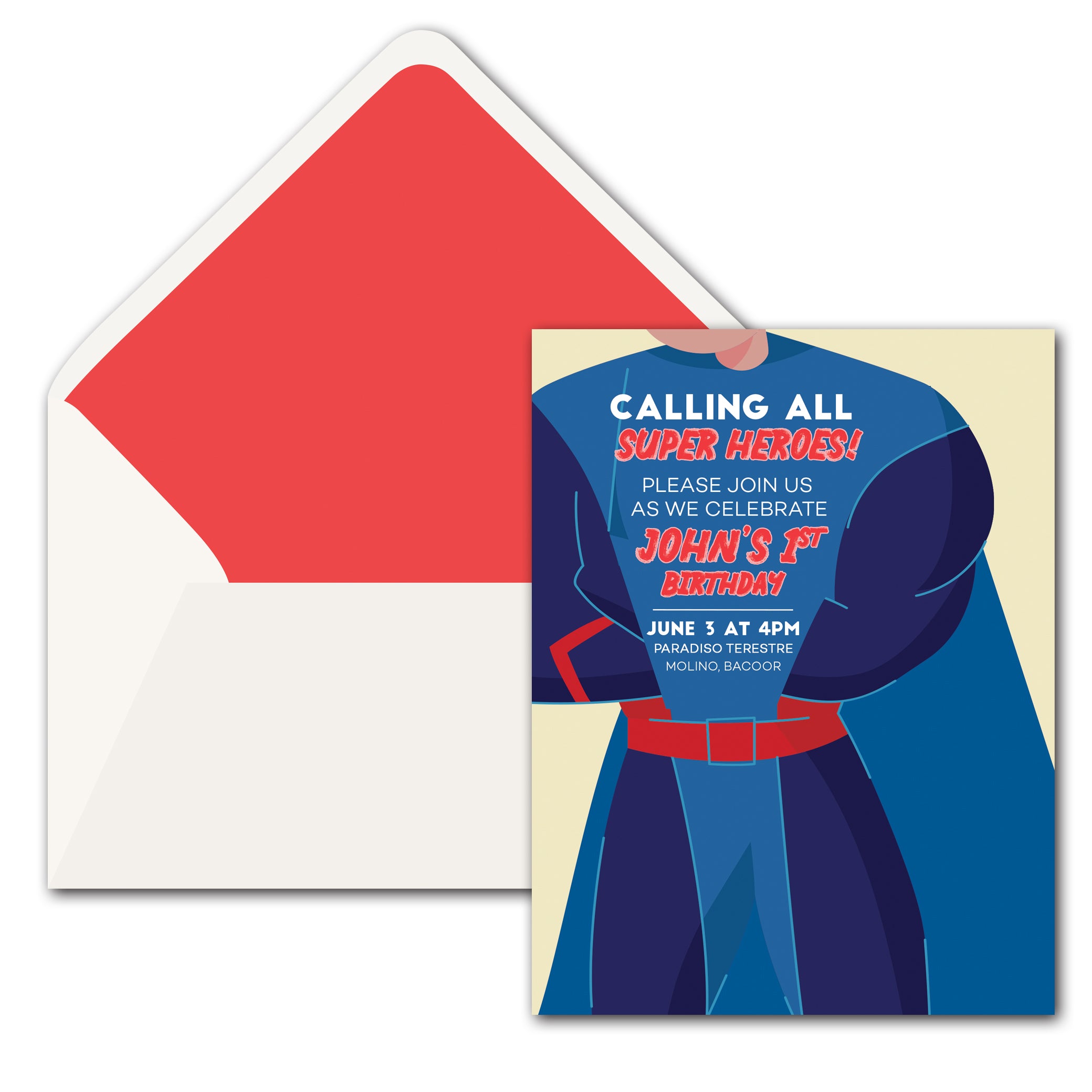 Superhero Birthday Invitation