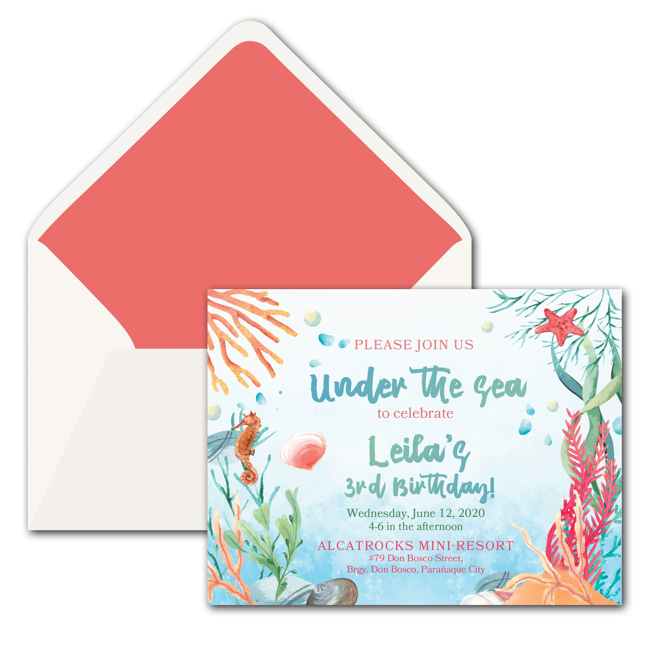 Under The Sea Birthday Invitation