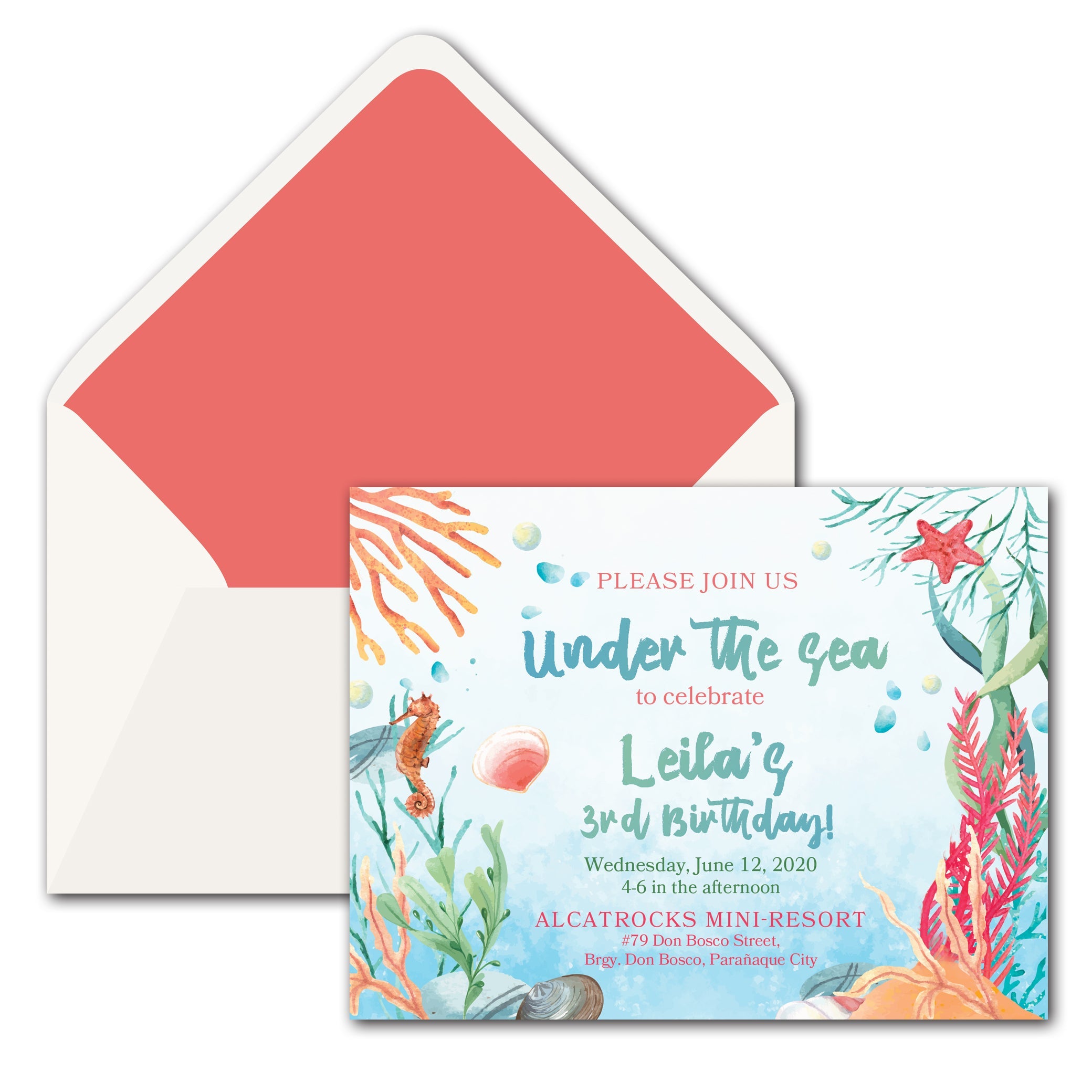 Under The Sea Birthday E-Invite