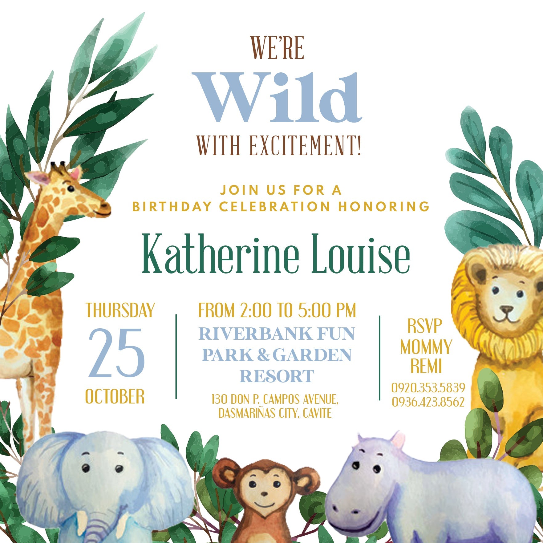 Jungle Birthday E-Invite