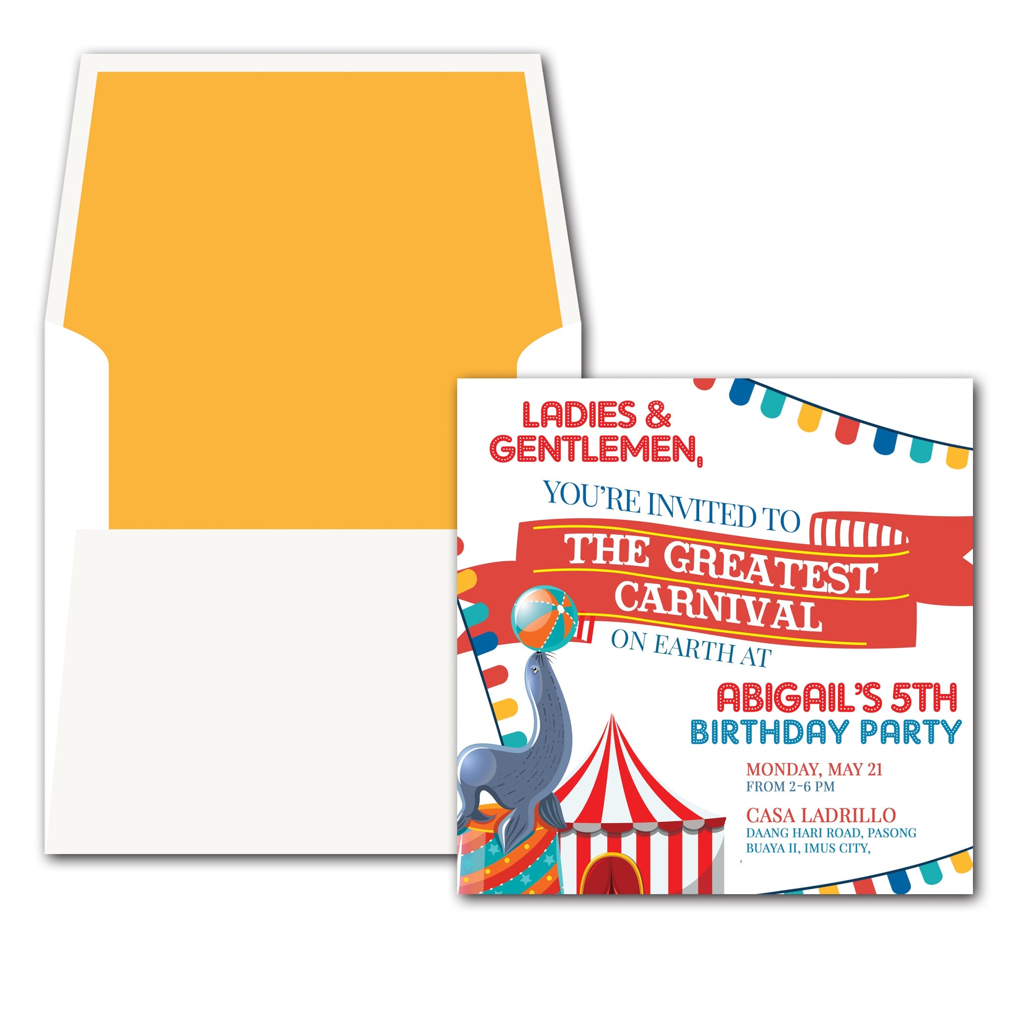 Circus Birthday E-Invite