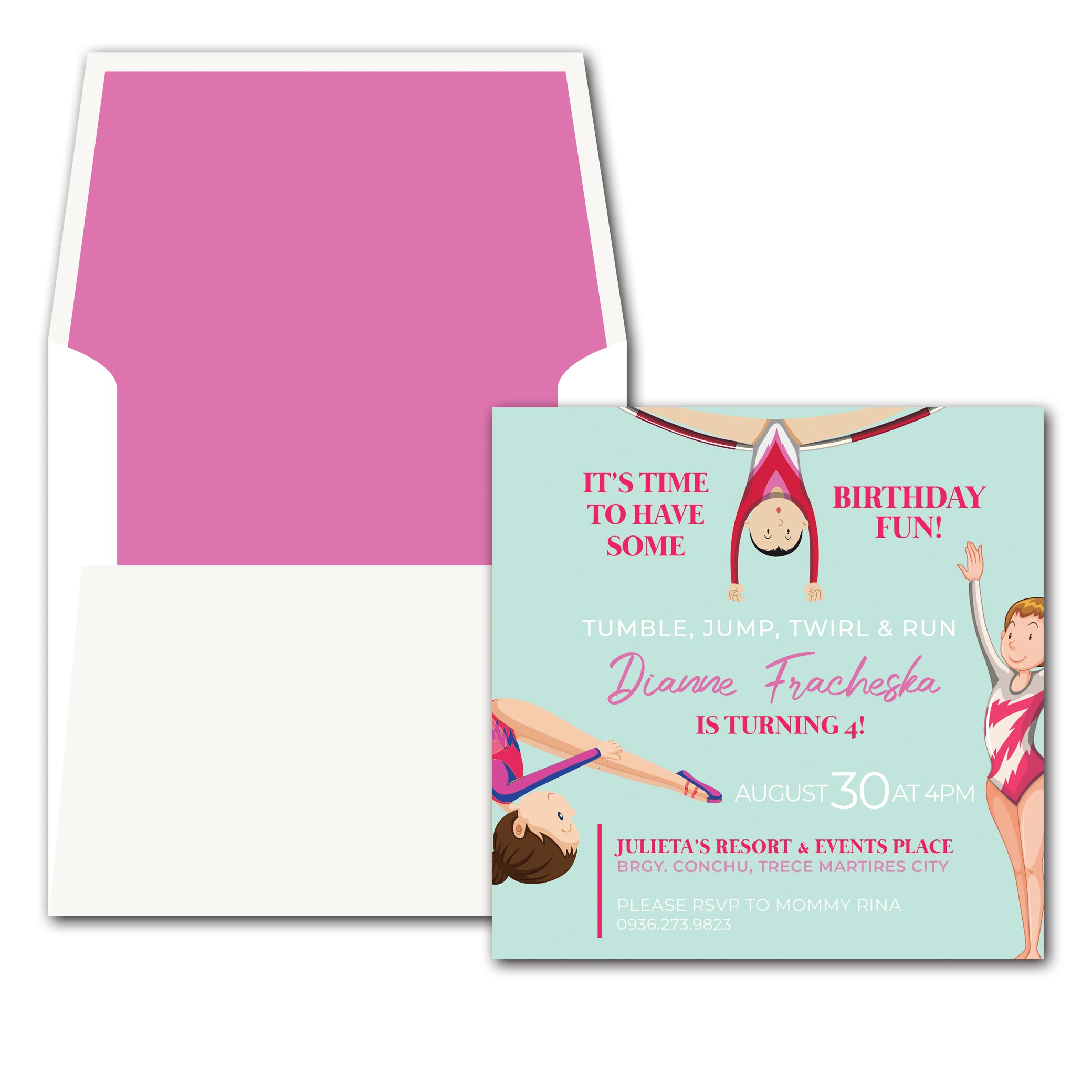 Gymnastics Birthday Invitation