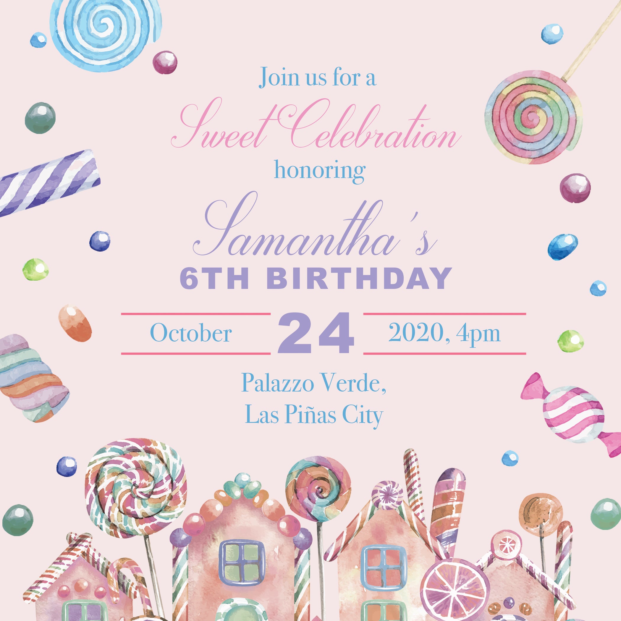Candy Birthday Invitation