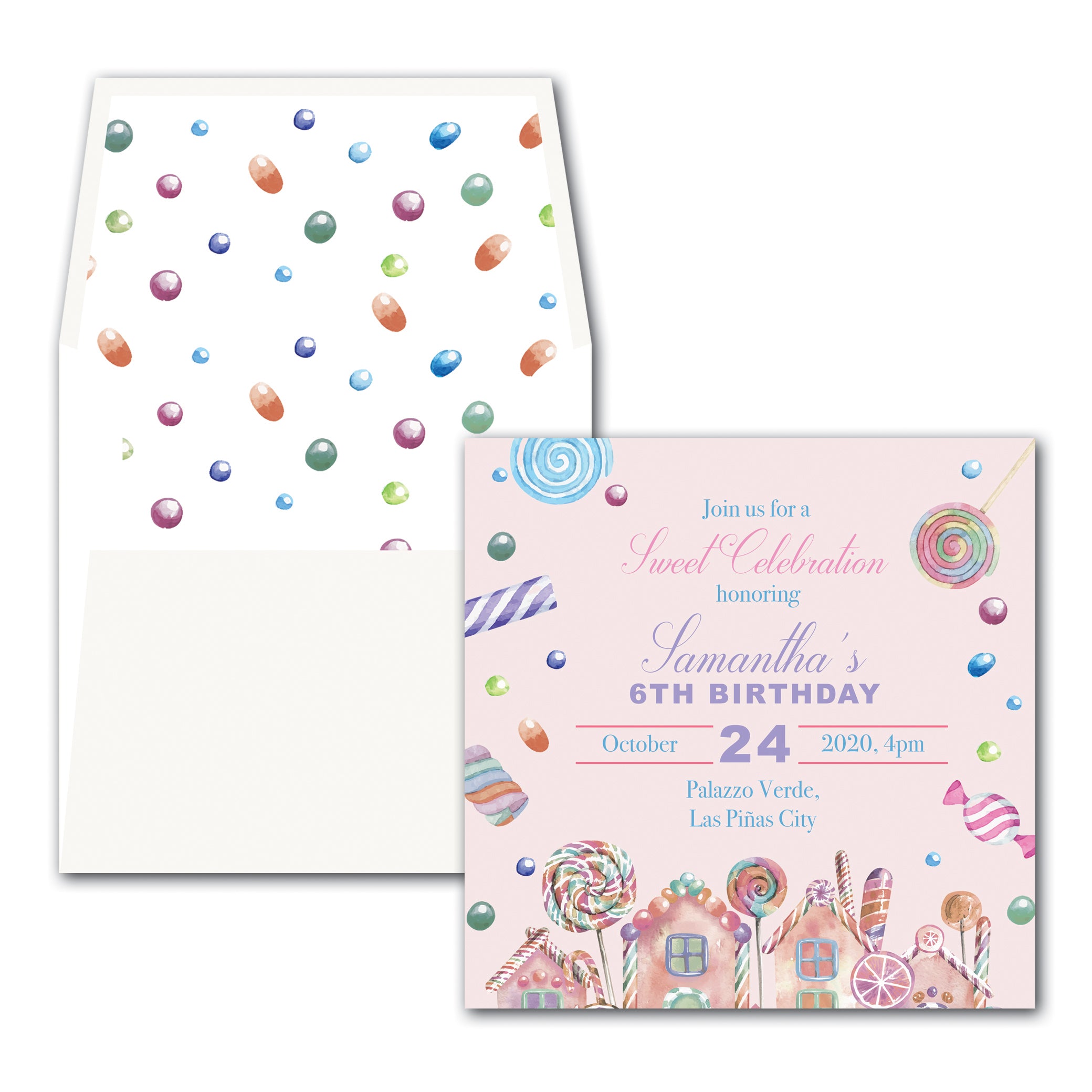 Candy Birthday Invitation