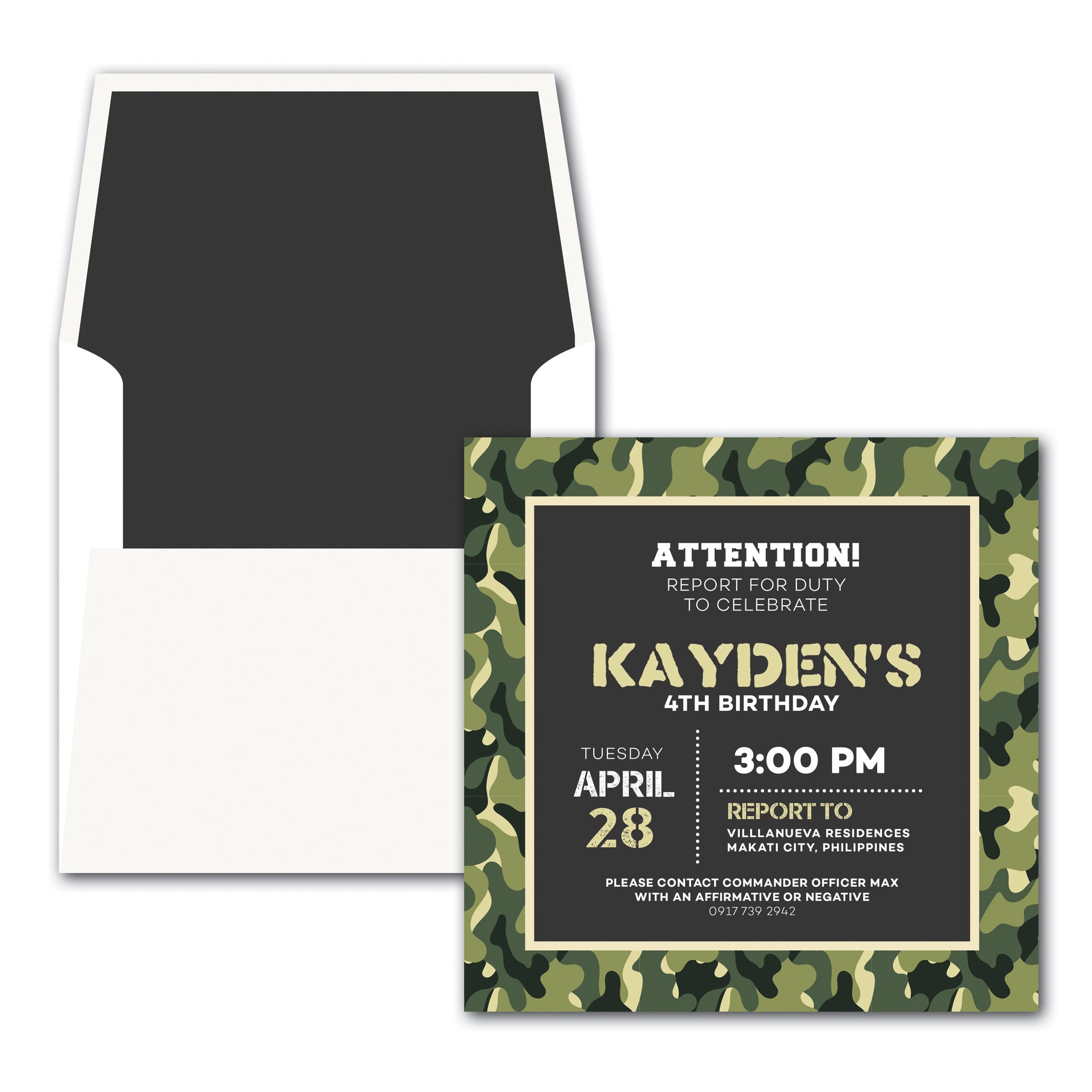 Army Birthday Invitation