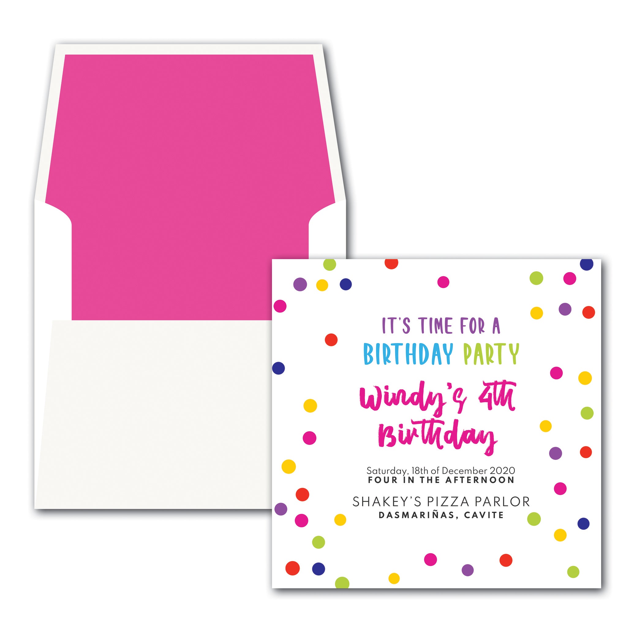 Colorful Dots Birthday E-Invite