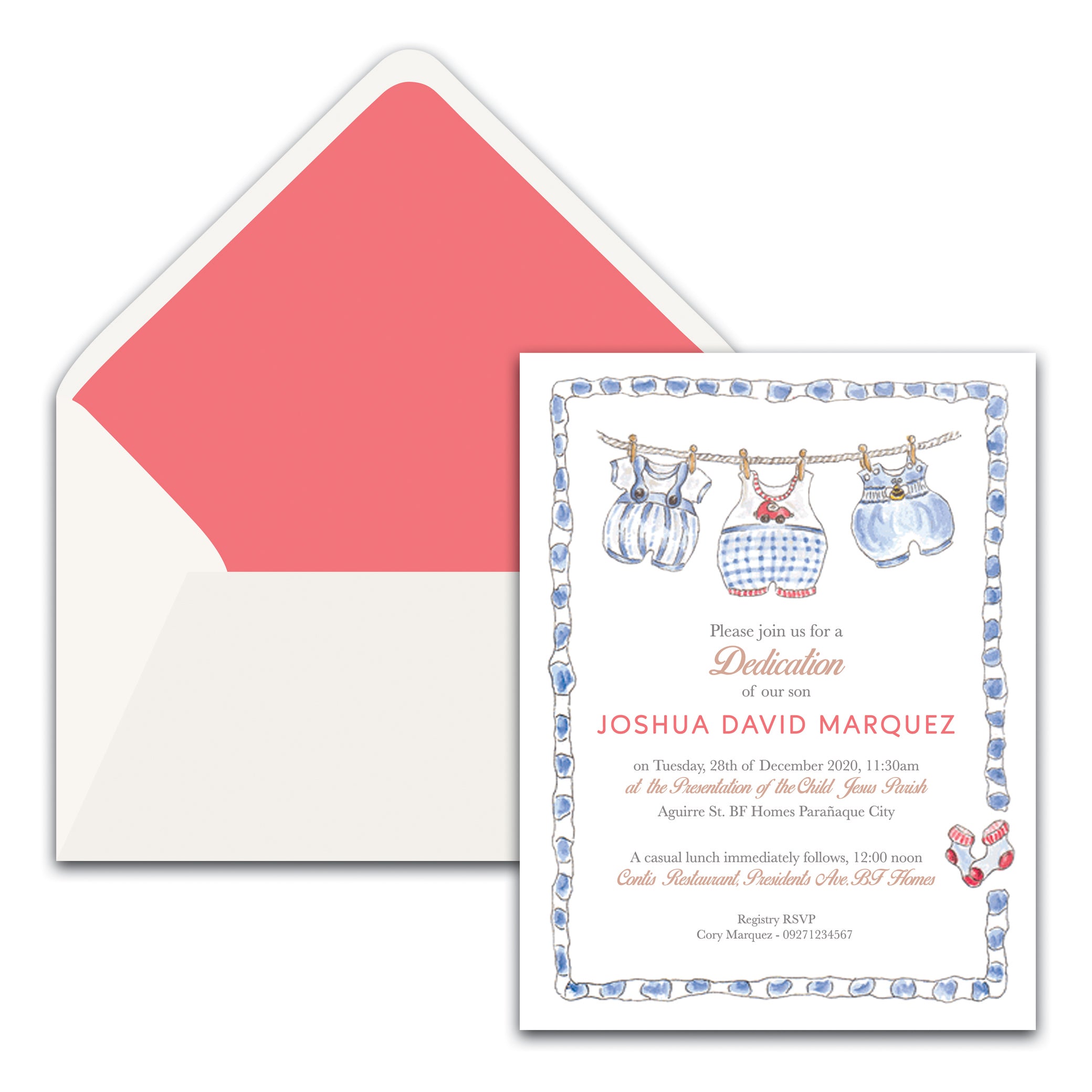 Joshua Christening Invitation