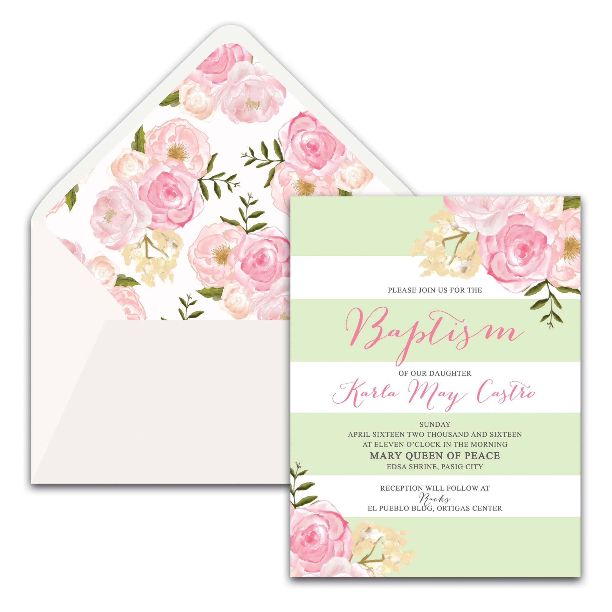 Karla Christening Invitation