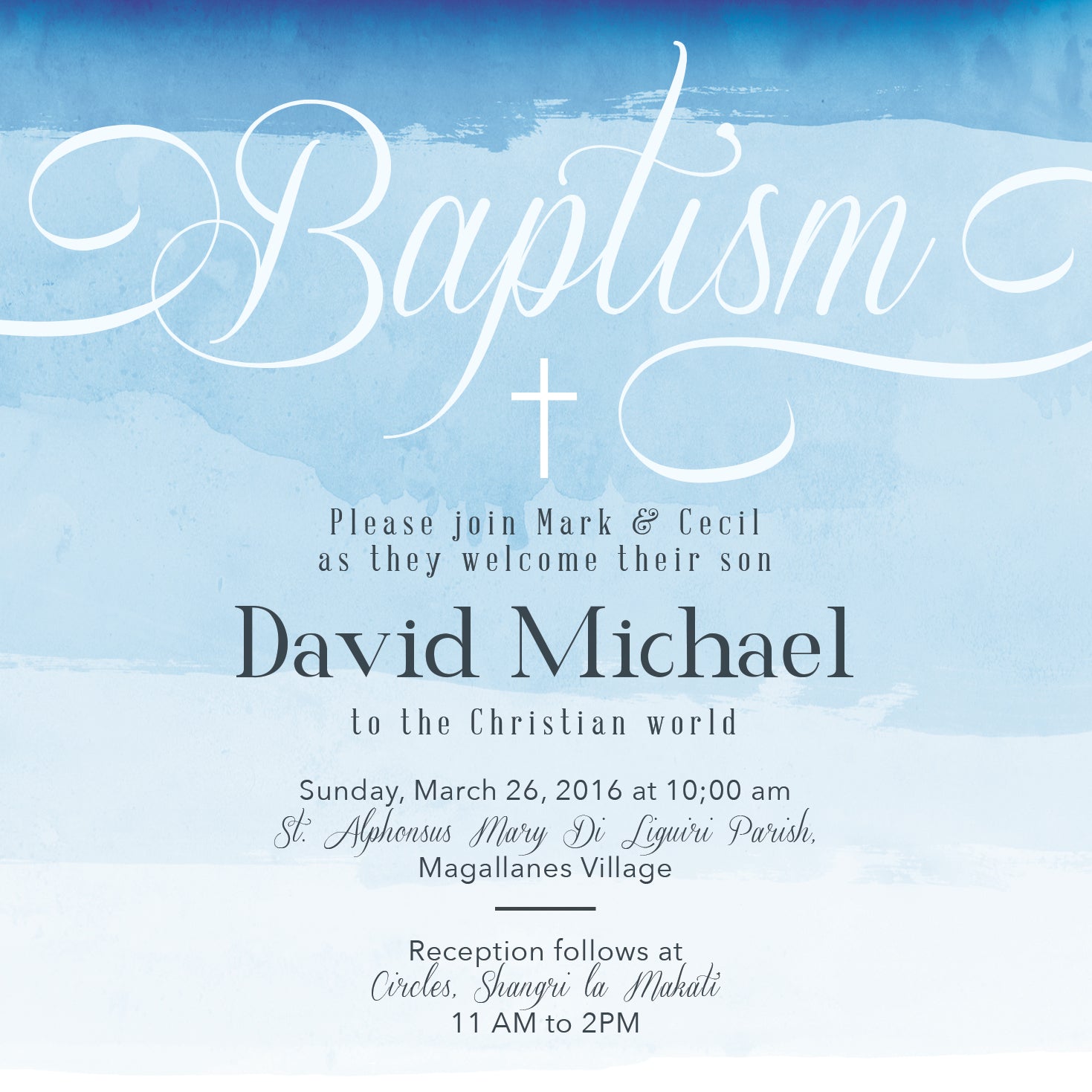 David Christening Invitation