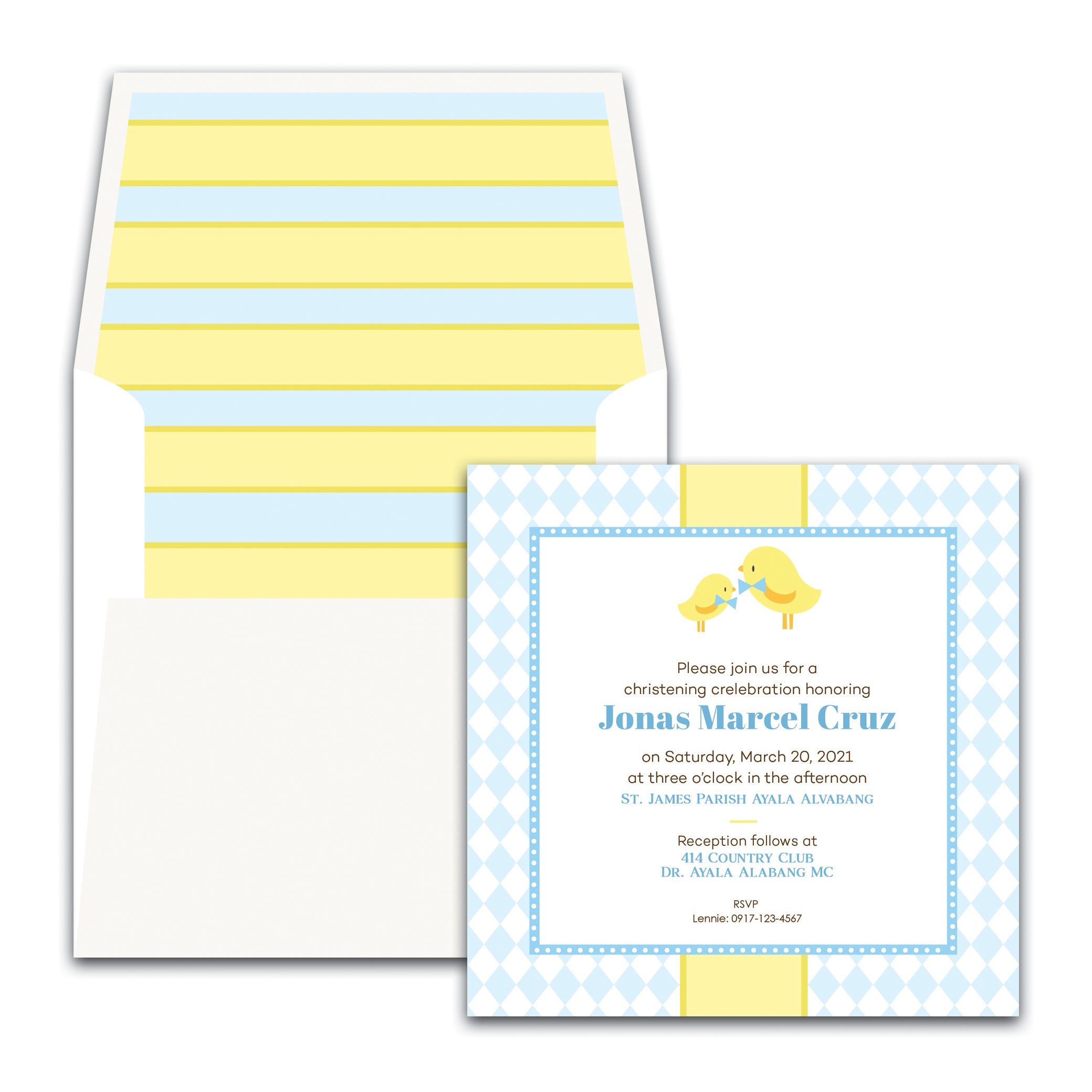 Jonas Christening Invitation
