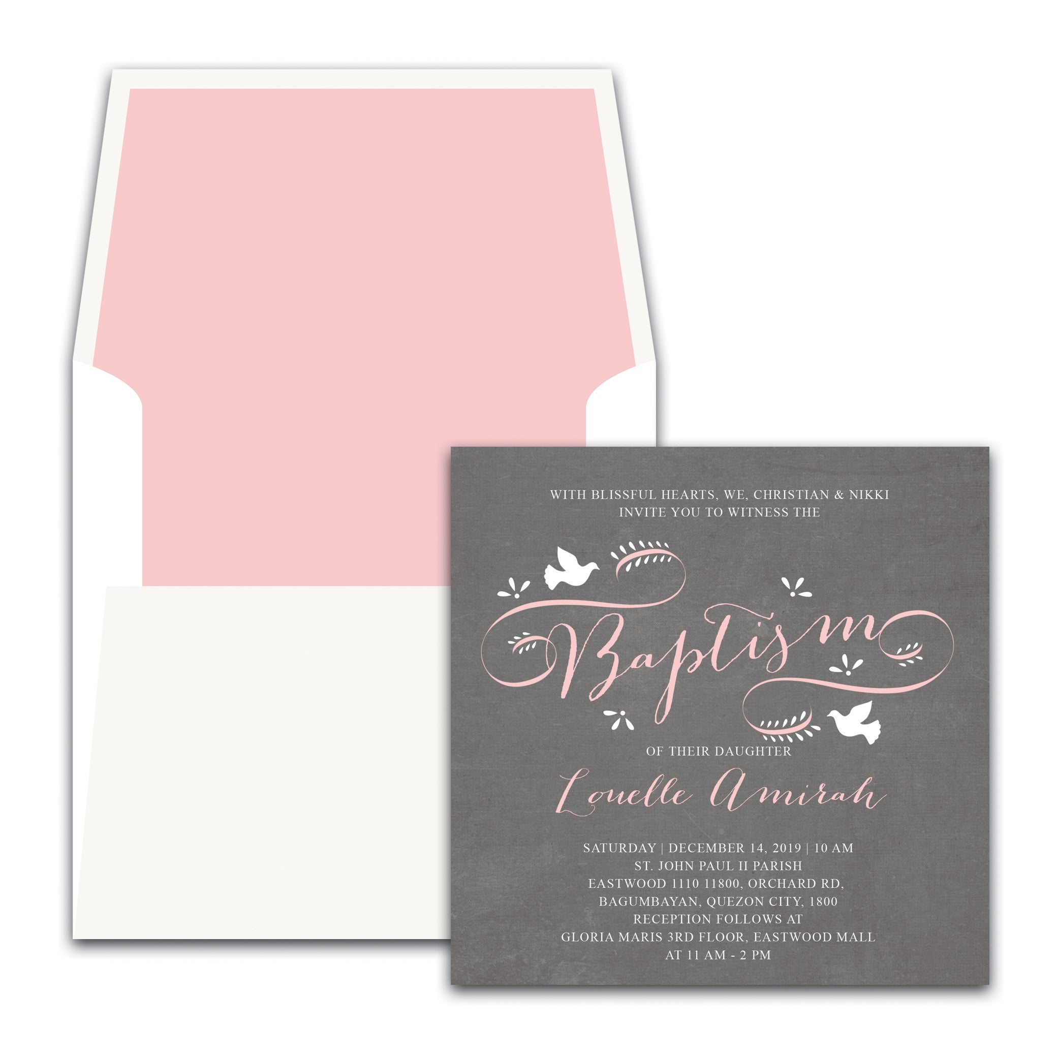 Louelle Christening Invitation