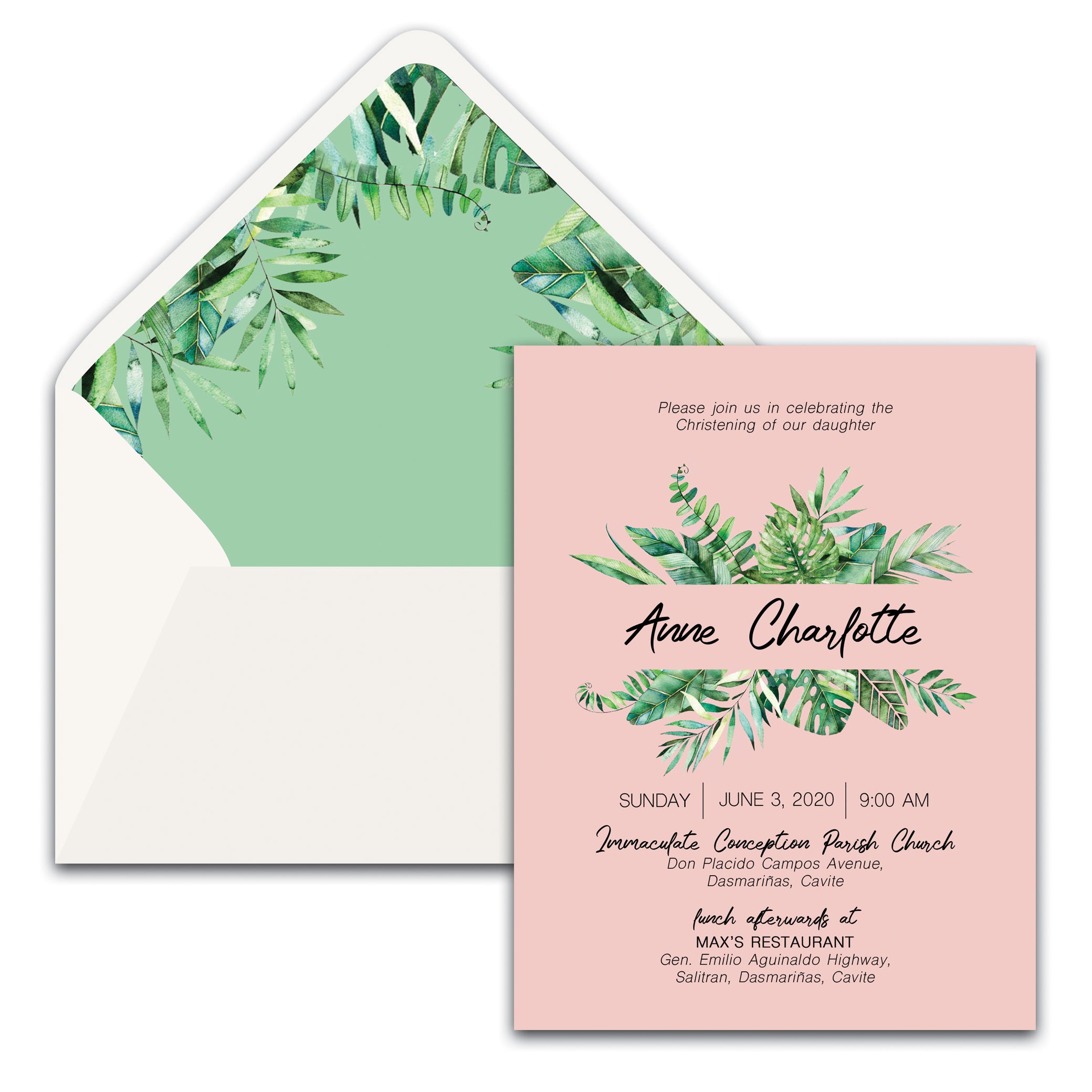 Anina Christening Invitation