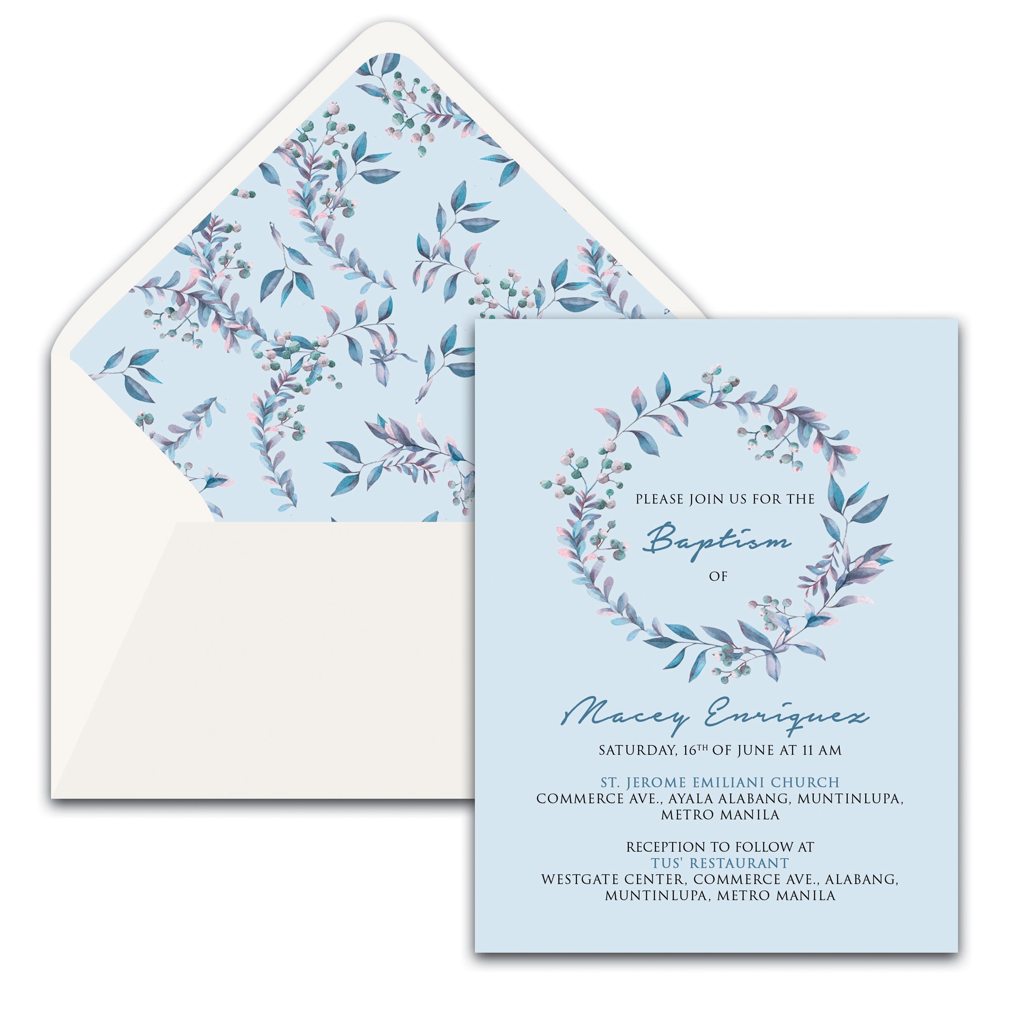 Macey Christening Invitation