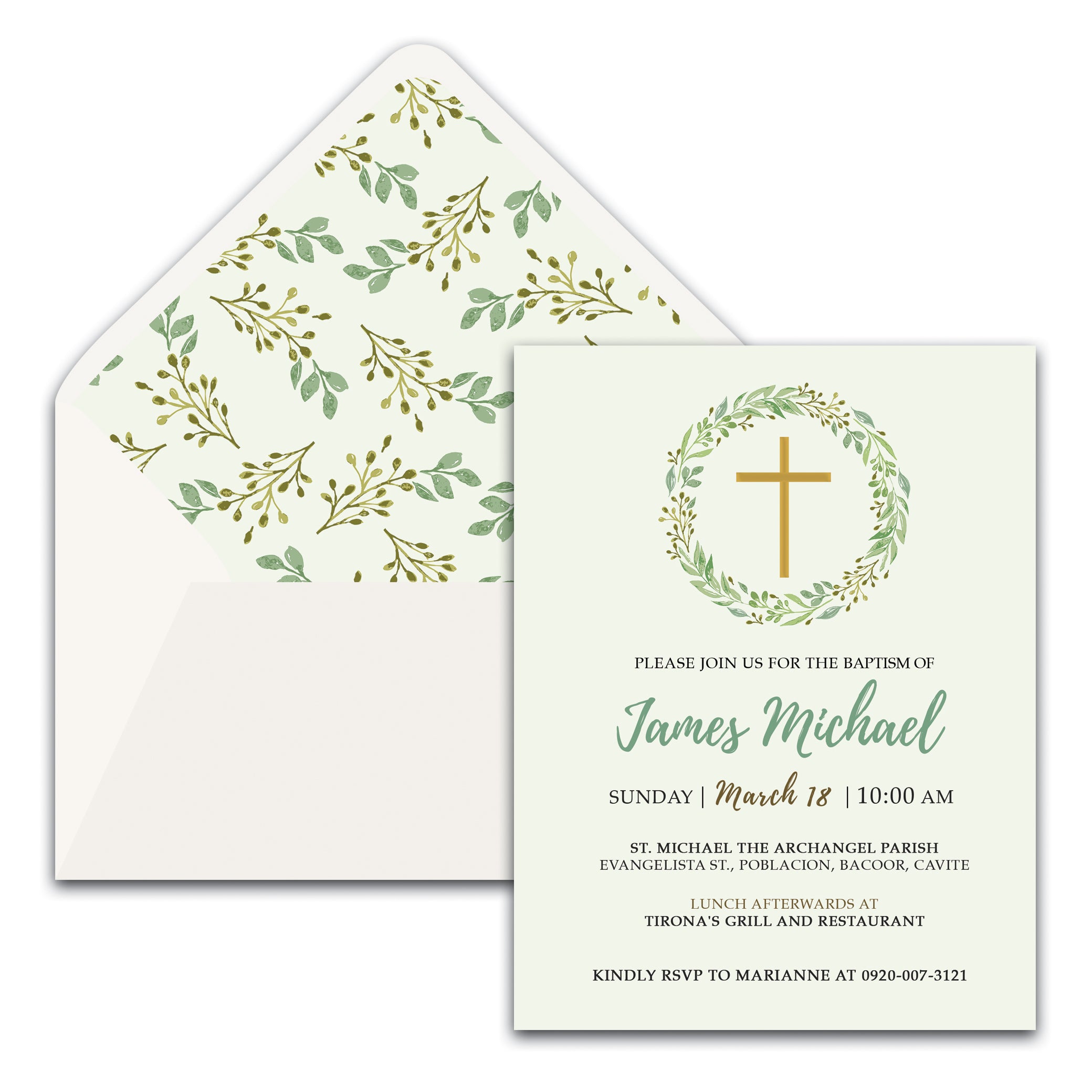 James Christening Invitation