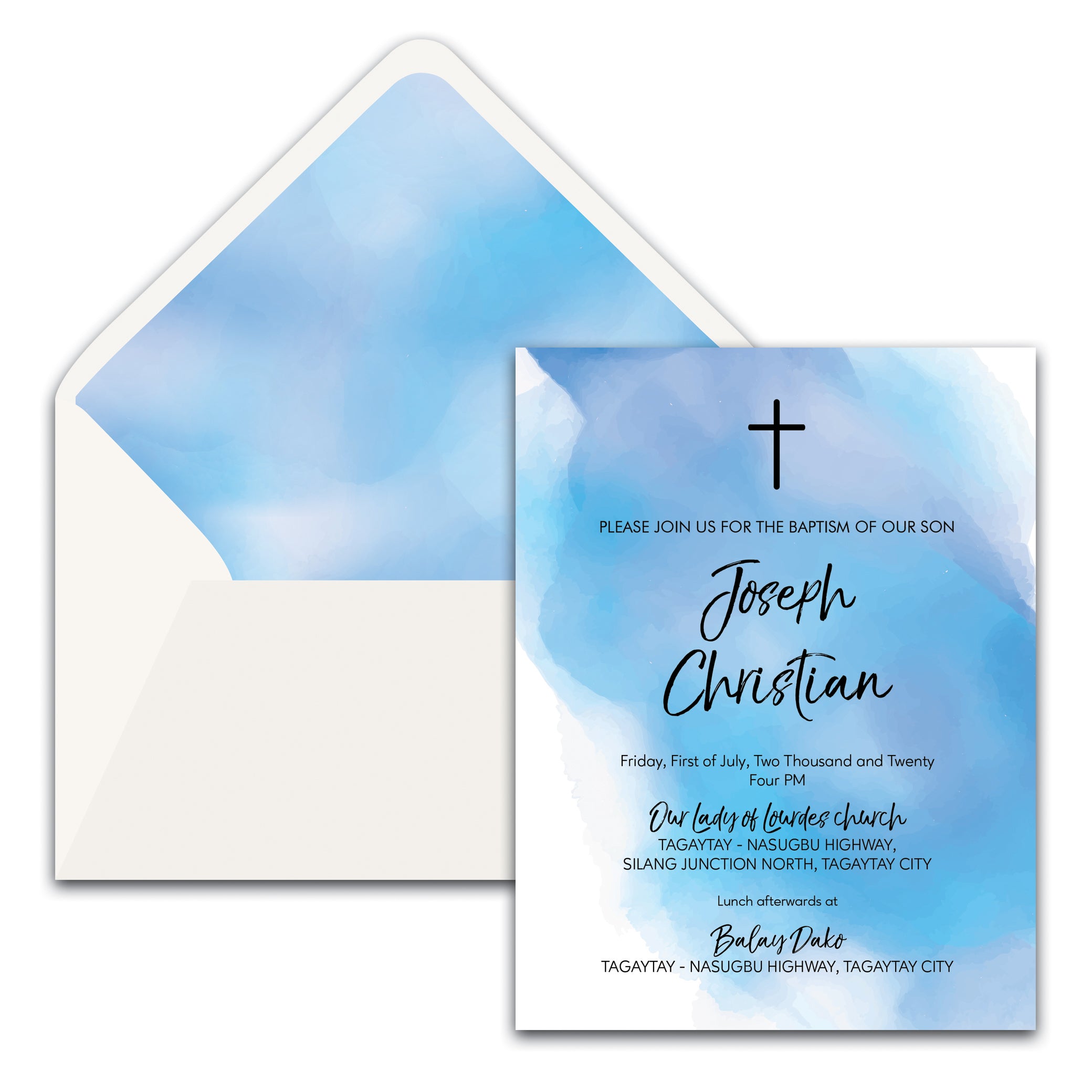 Joseph Christening Invitation