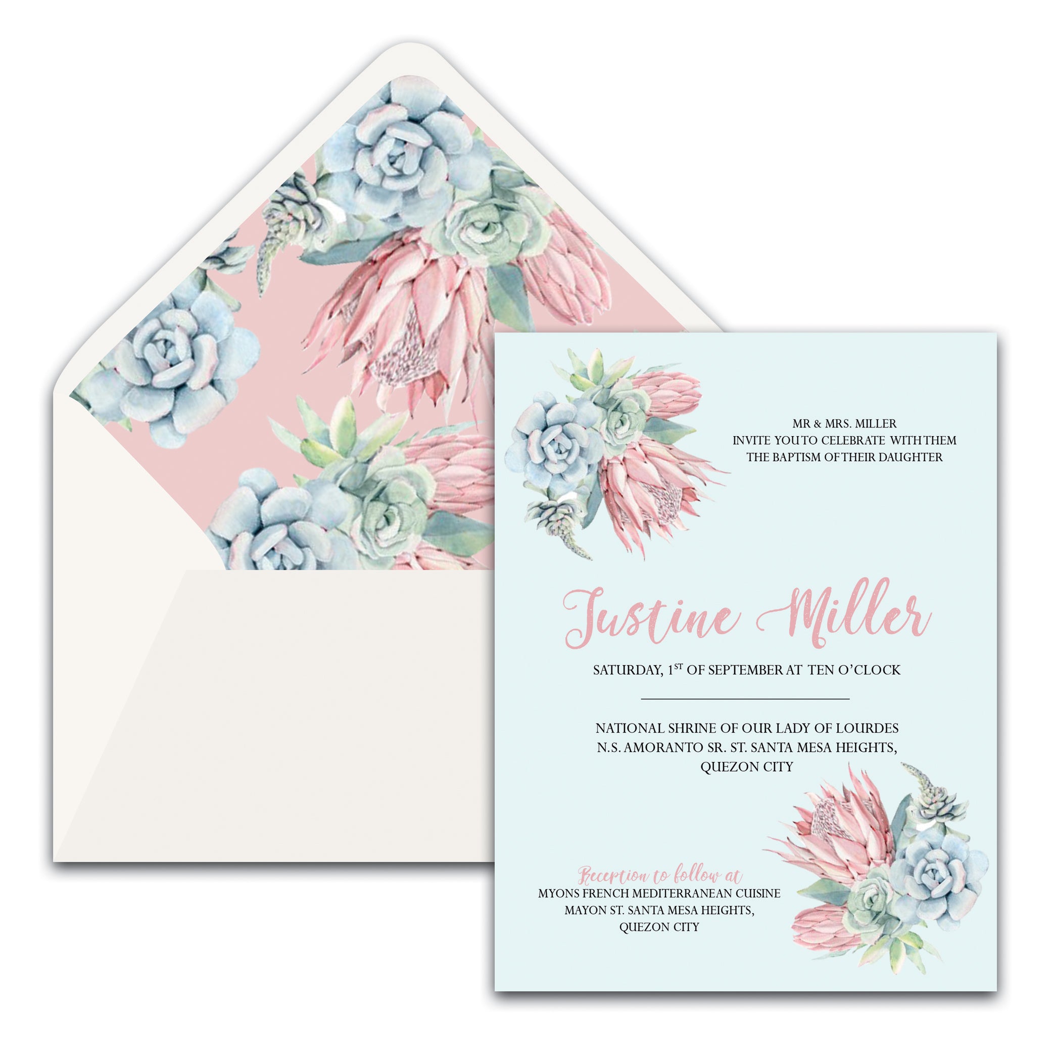 Justine Christening Invitation