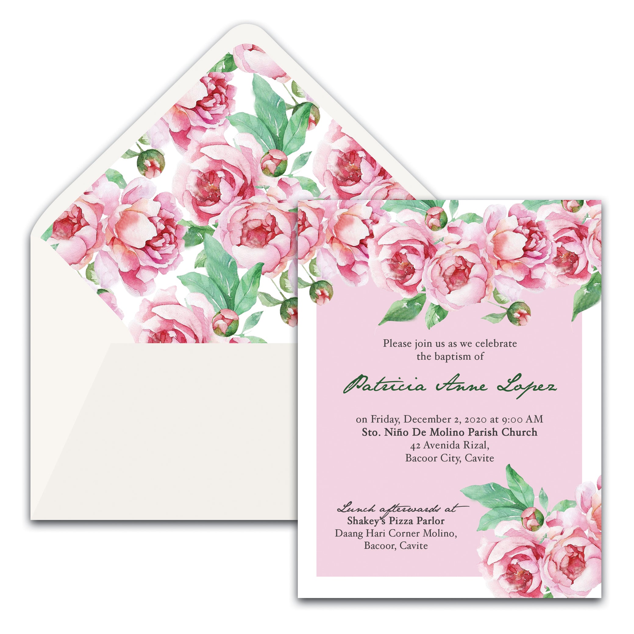Patricia Christening Invitation