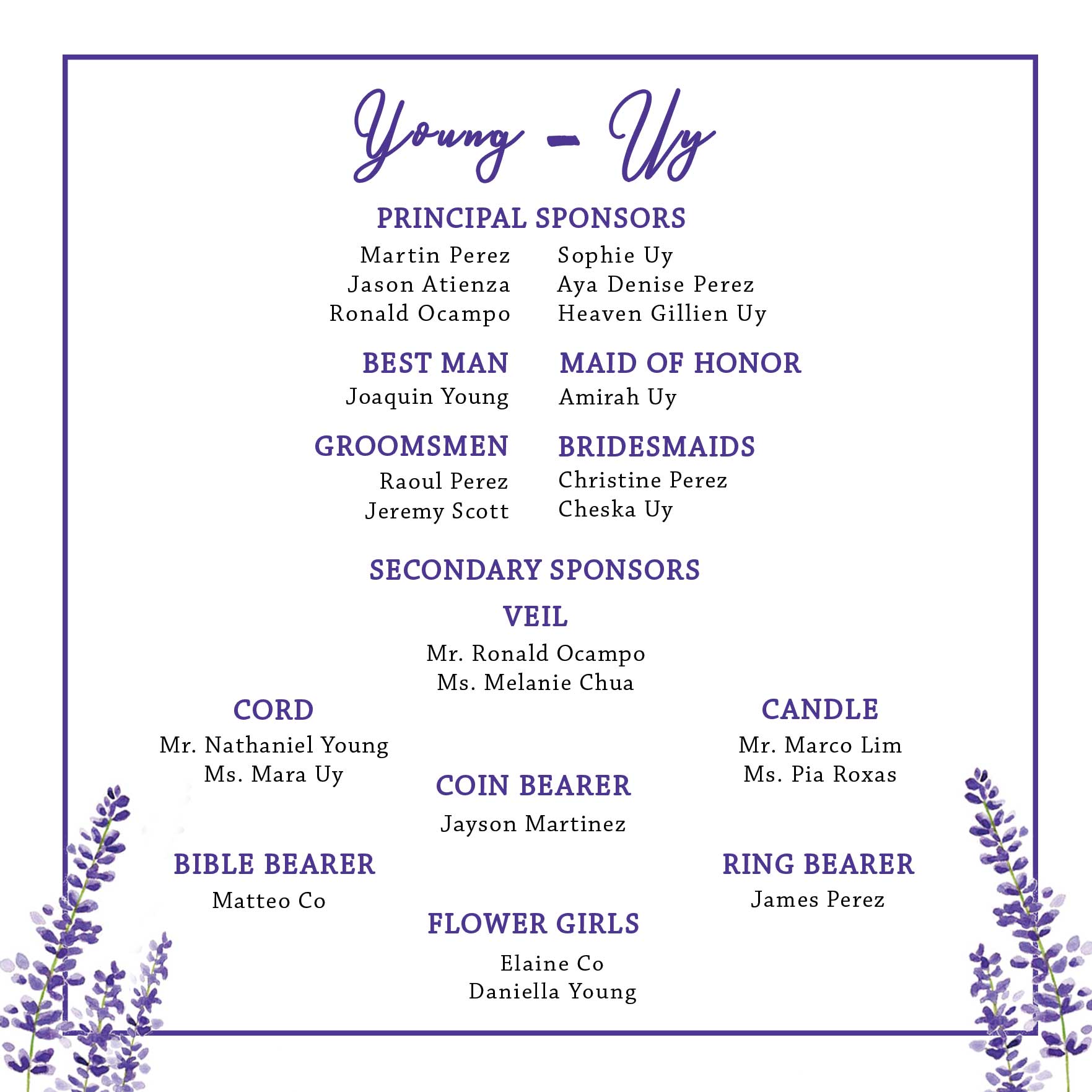 Lavender Wedding Invitation