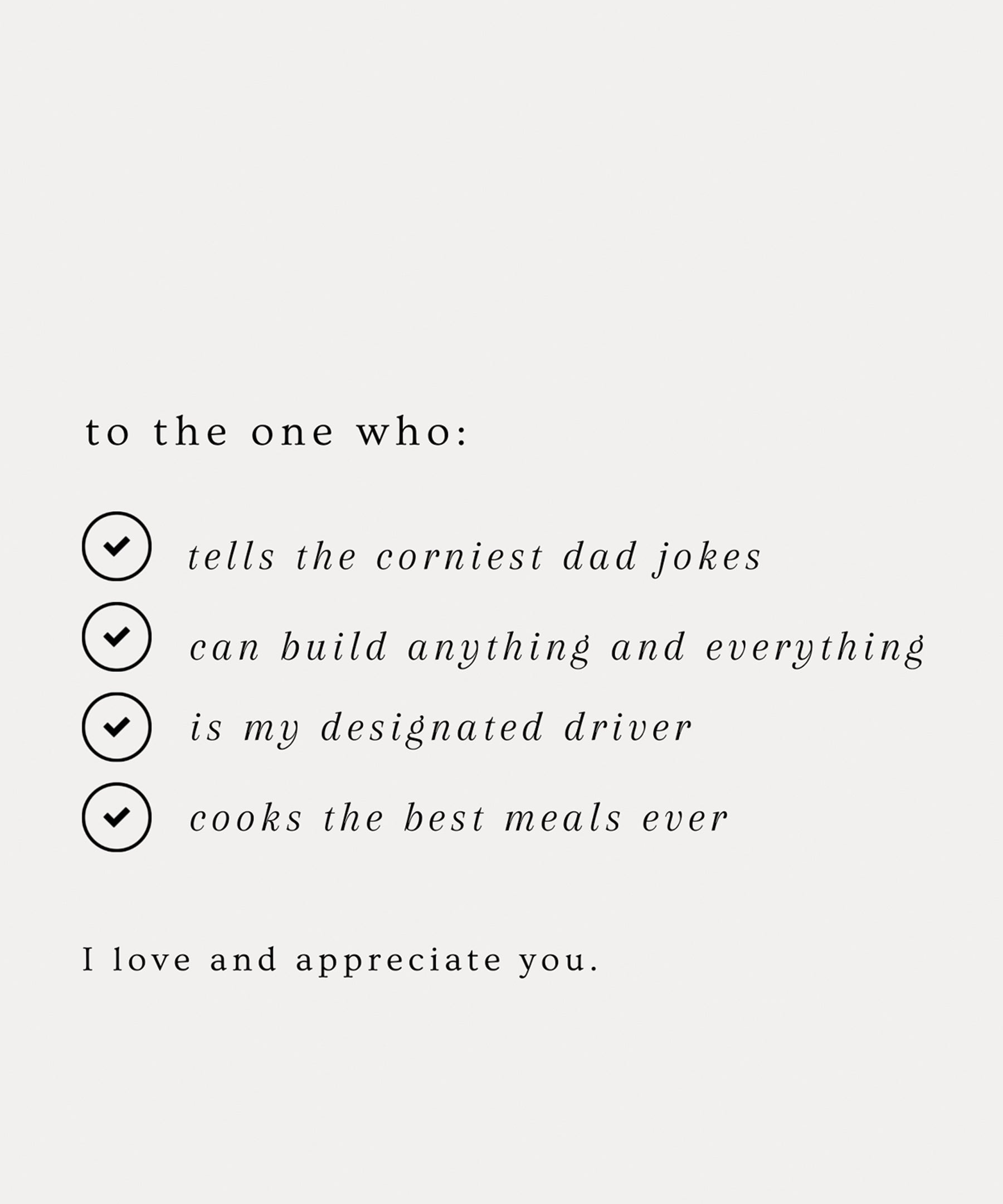 Dad Checklist Greeting Card