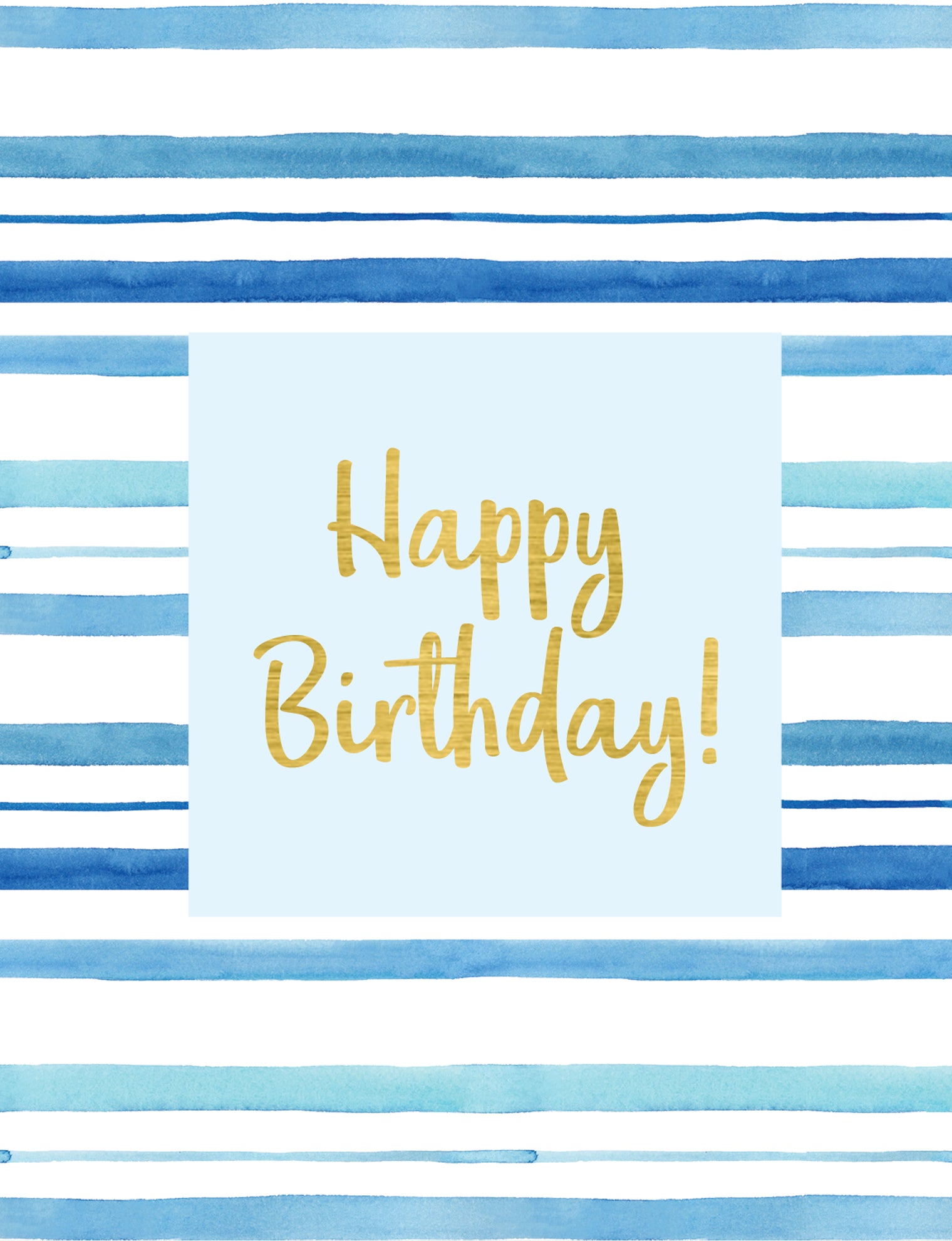 Blue Birthday Greeting Card