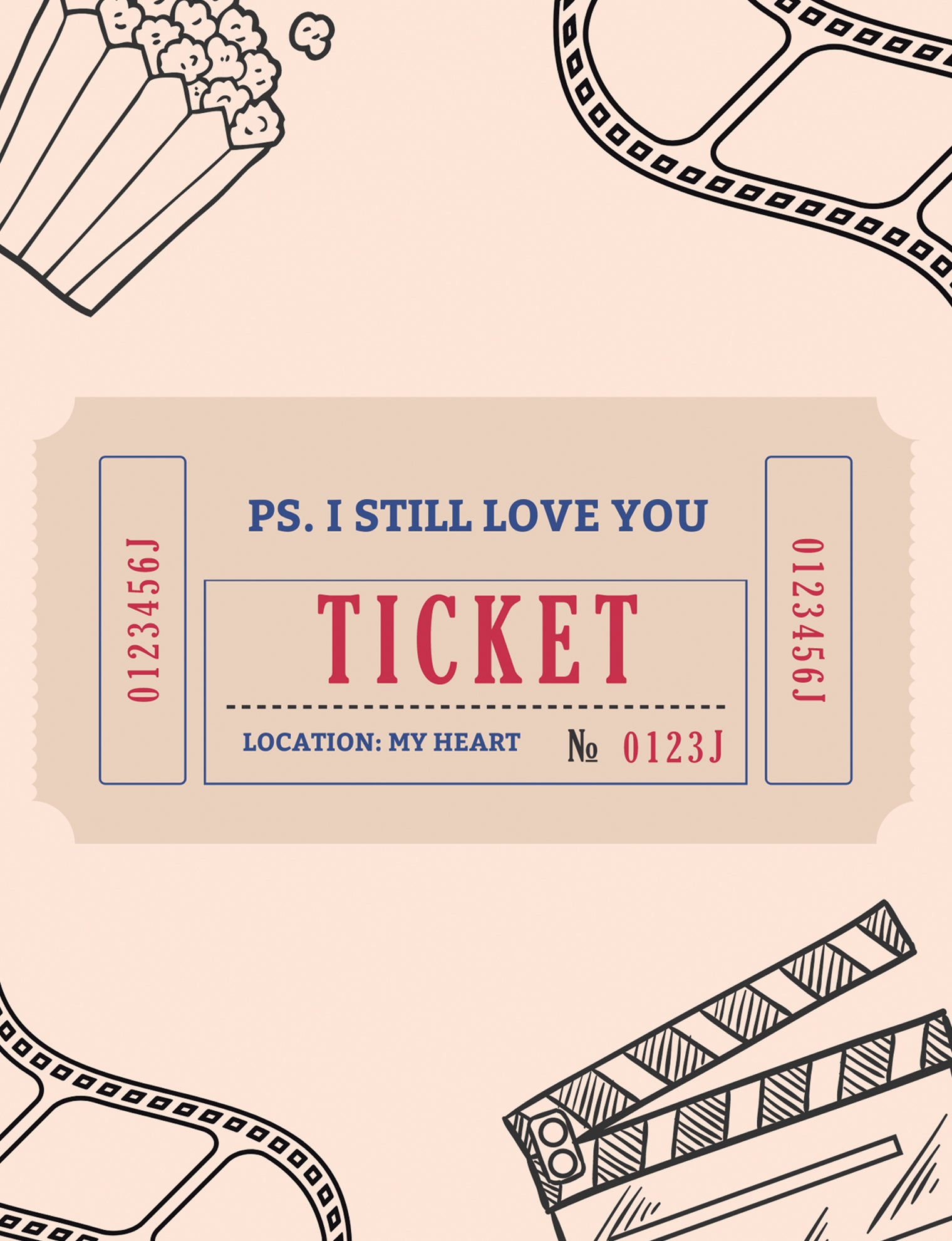 Love Ticket Greeting Card