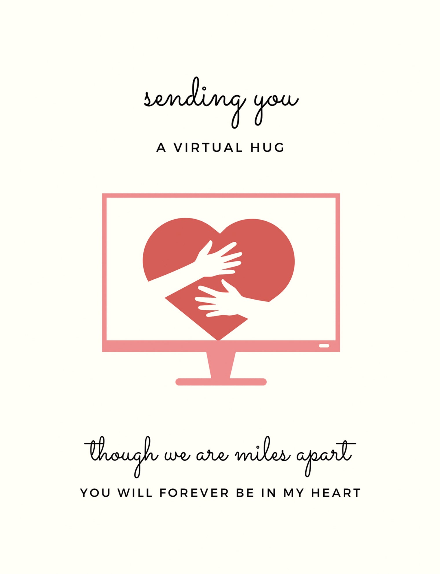 Virtual Hug Greeting Card