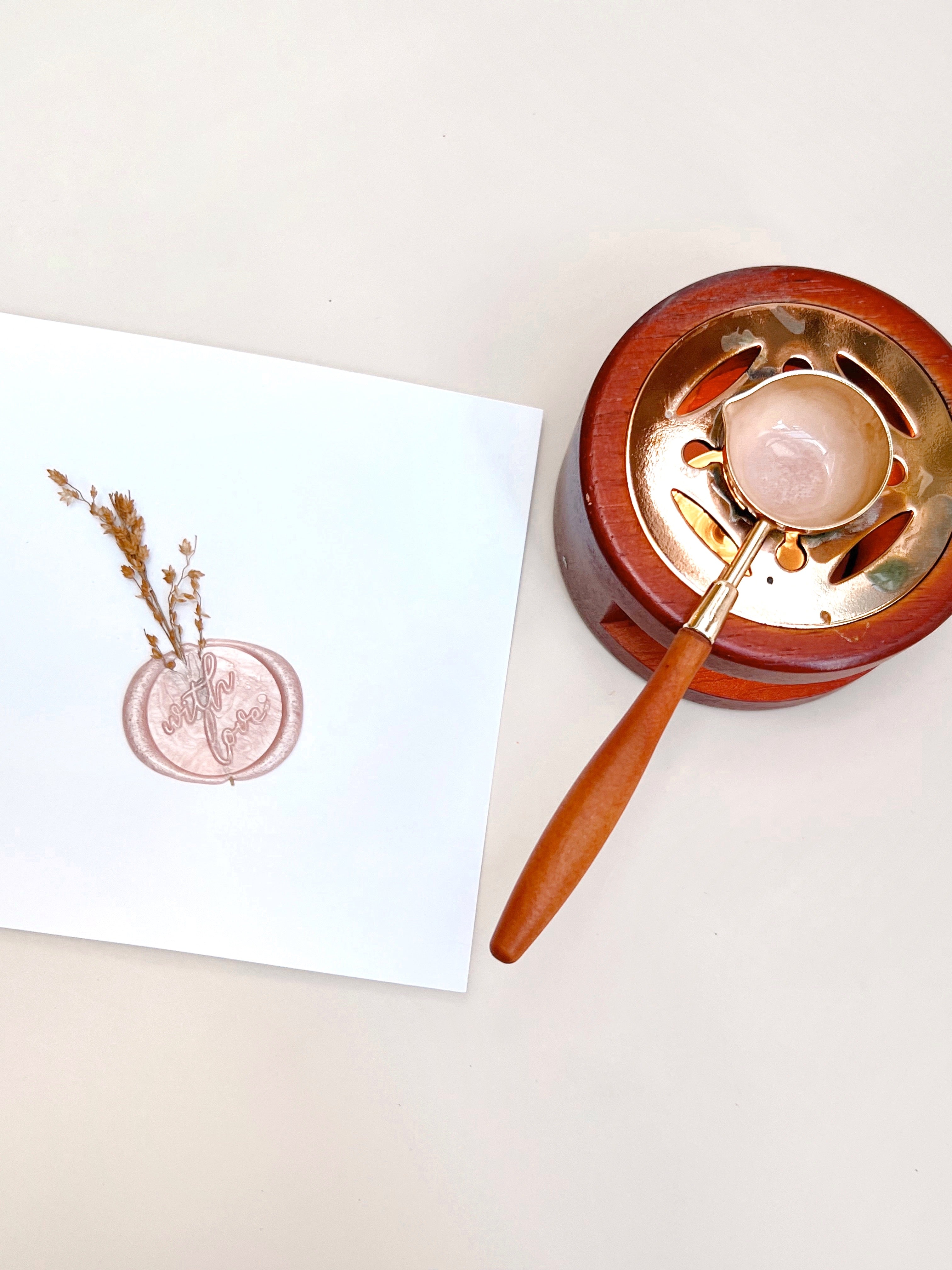 Wooden Handle Saying Wax Stamps