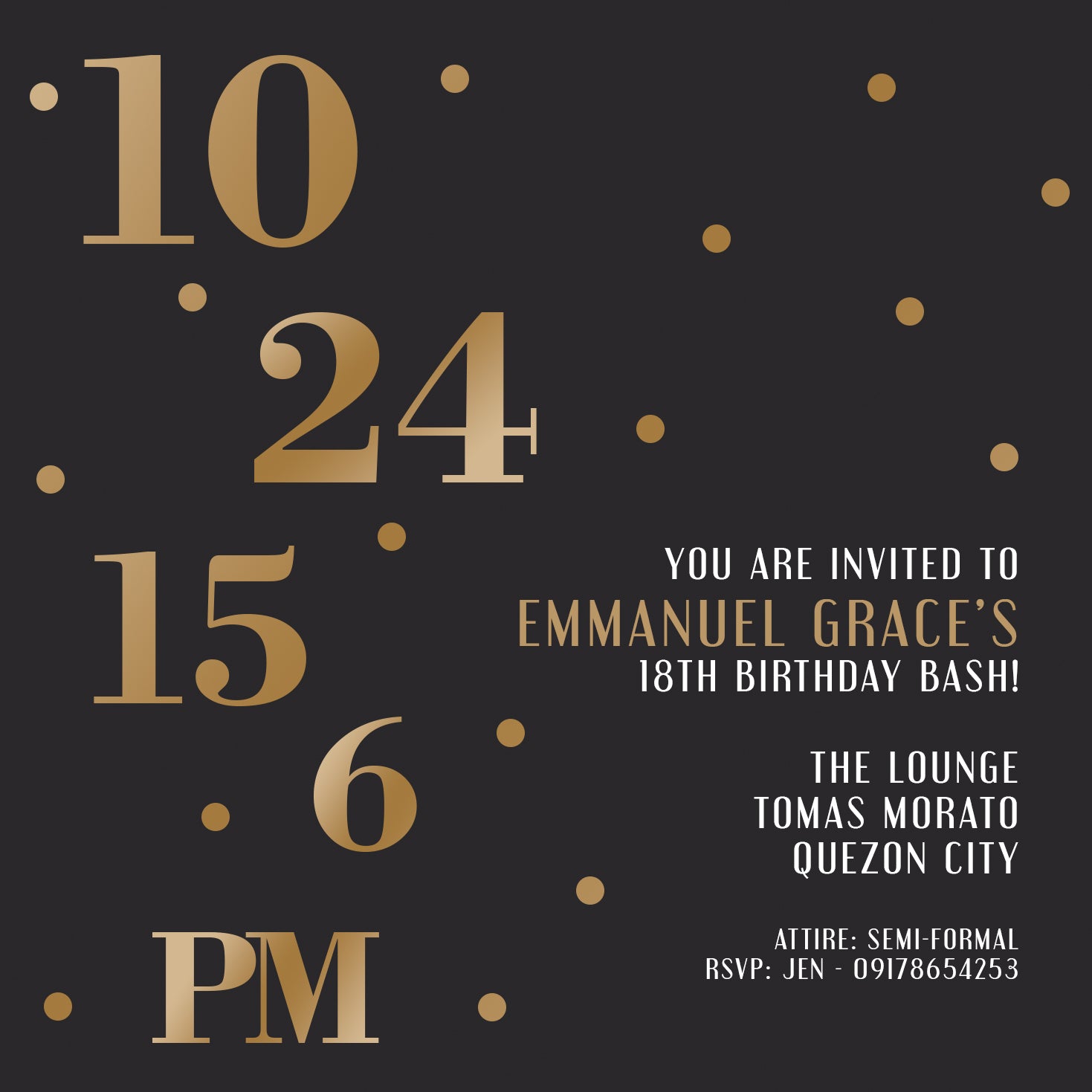 Grace Debut Invitation