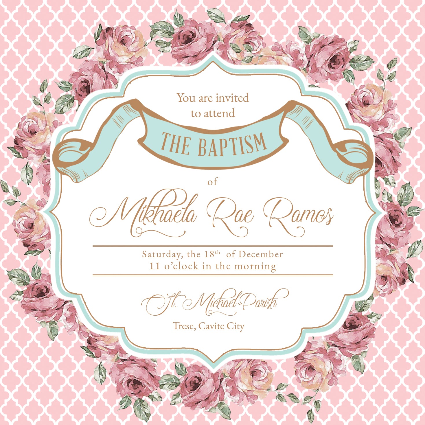 Rae Christening Invitation