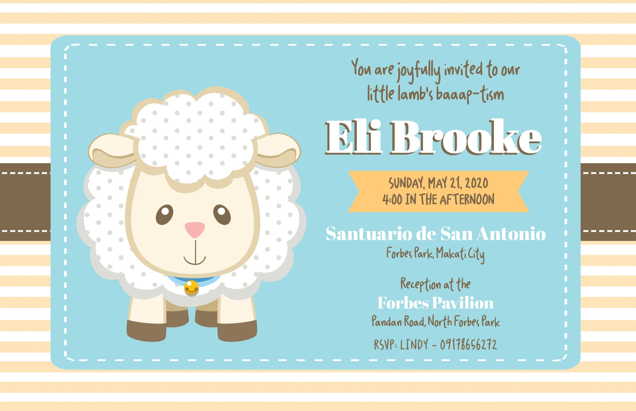Eli Christening Invitation