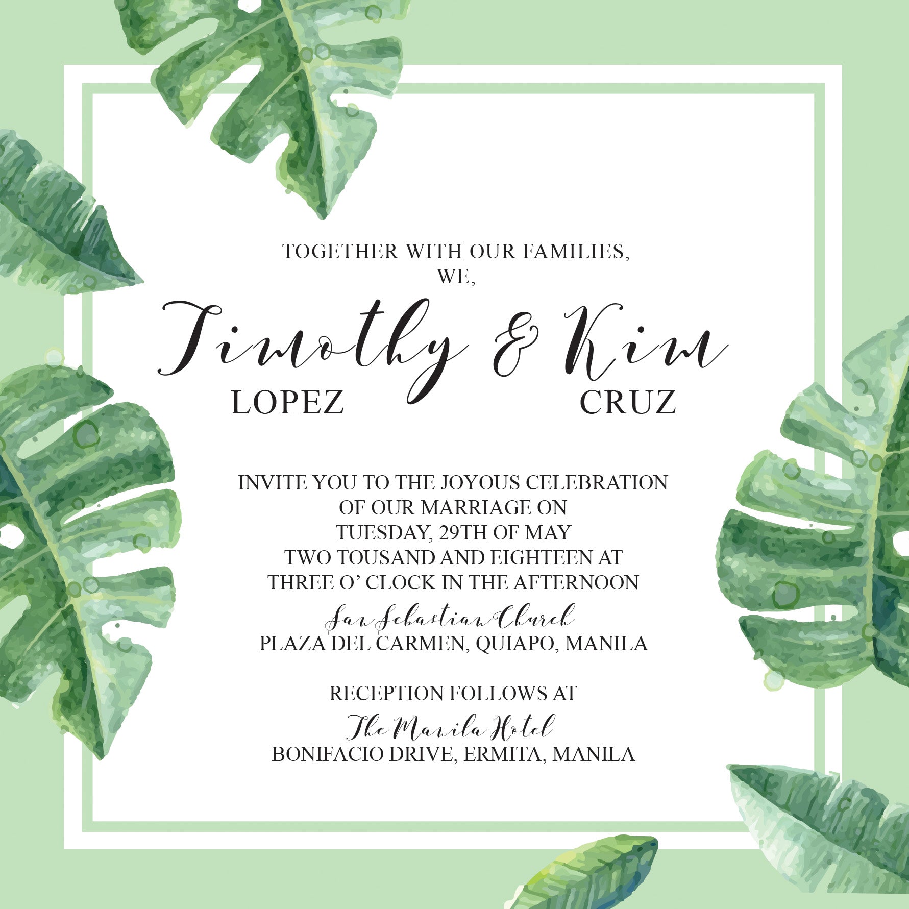 Vale Wedding Invitation