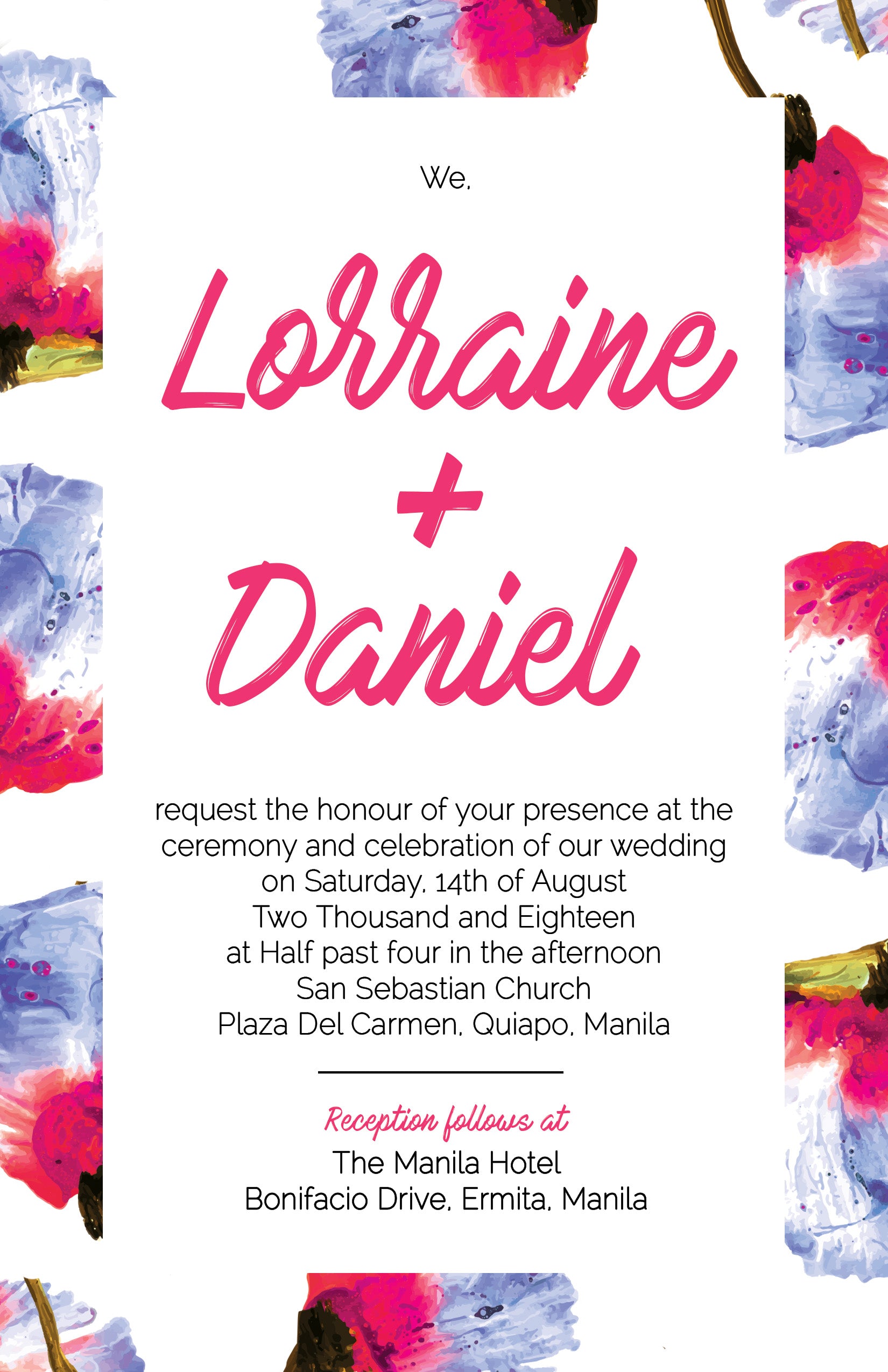 Pansy Wedding Invitation