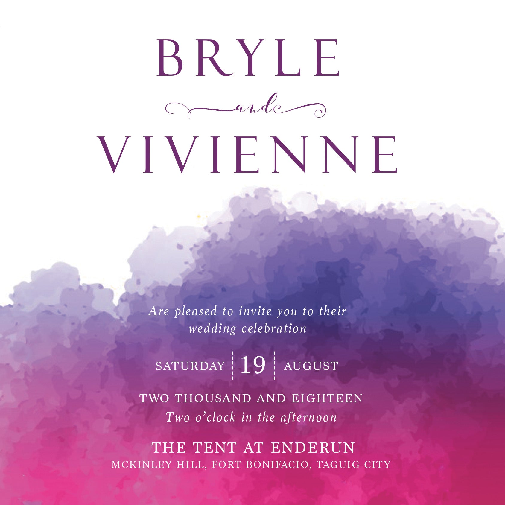 Ombre Wedding Invitation