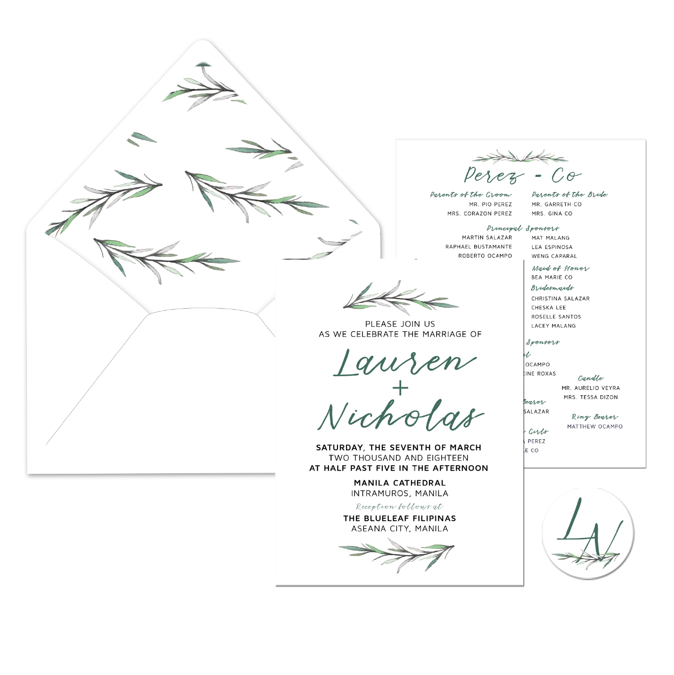 Rosemary Wedding Invitation