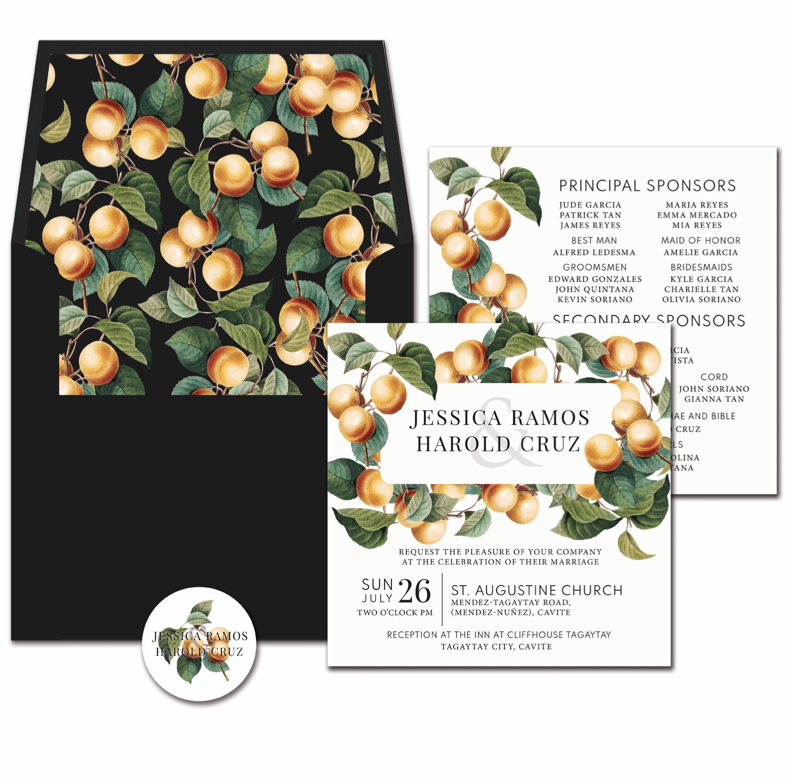 Peach Wedding Invitation
