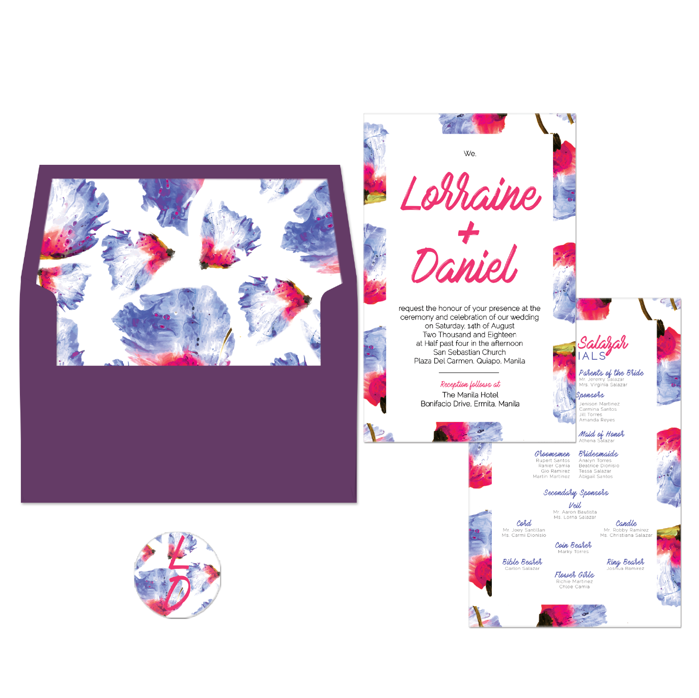 Pansy Wedding Invitation