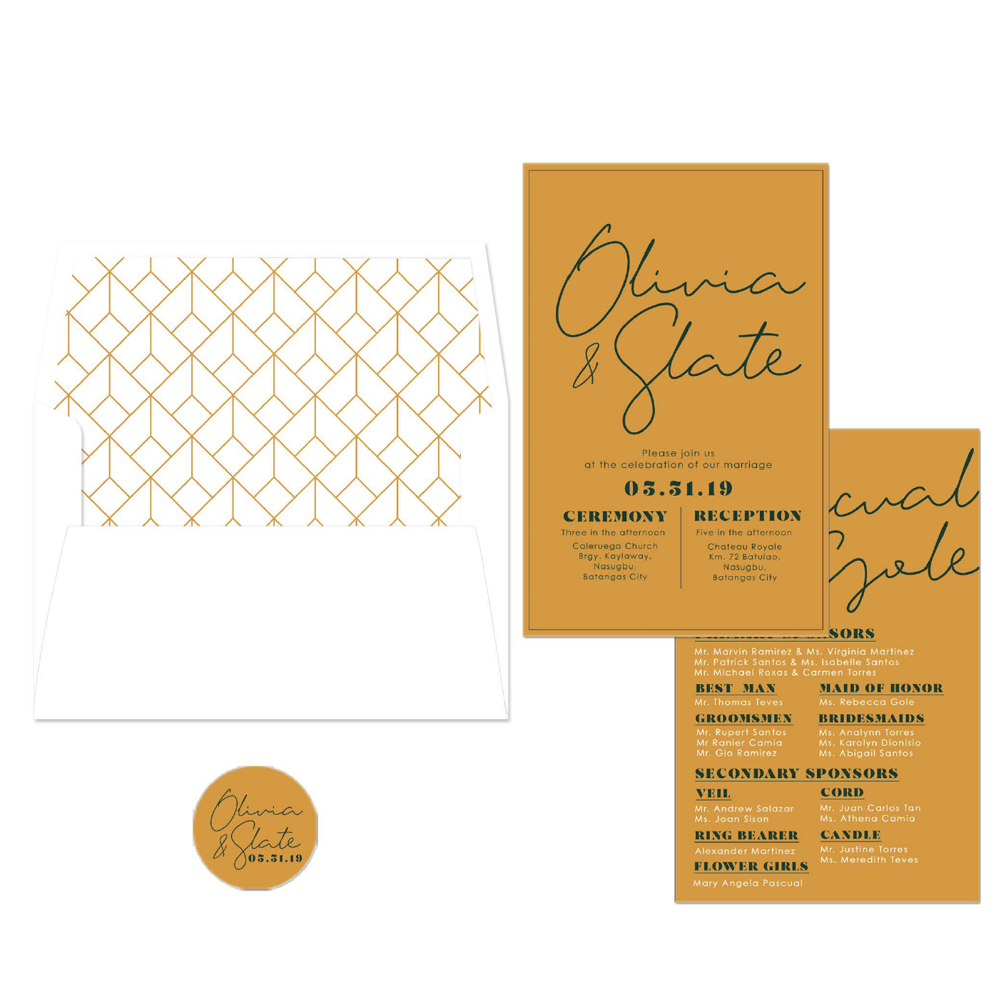 Mustard Wedding Invitation