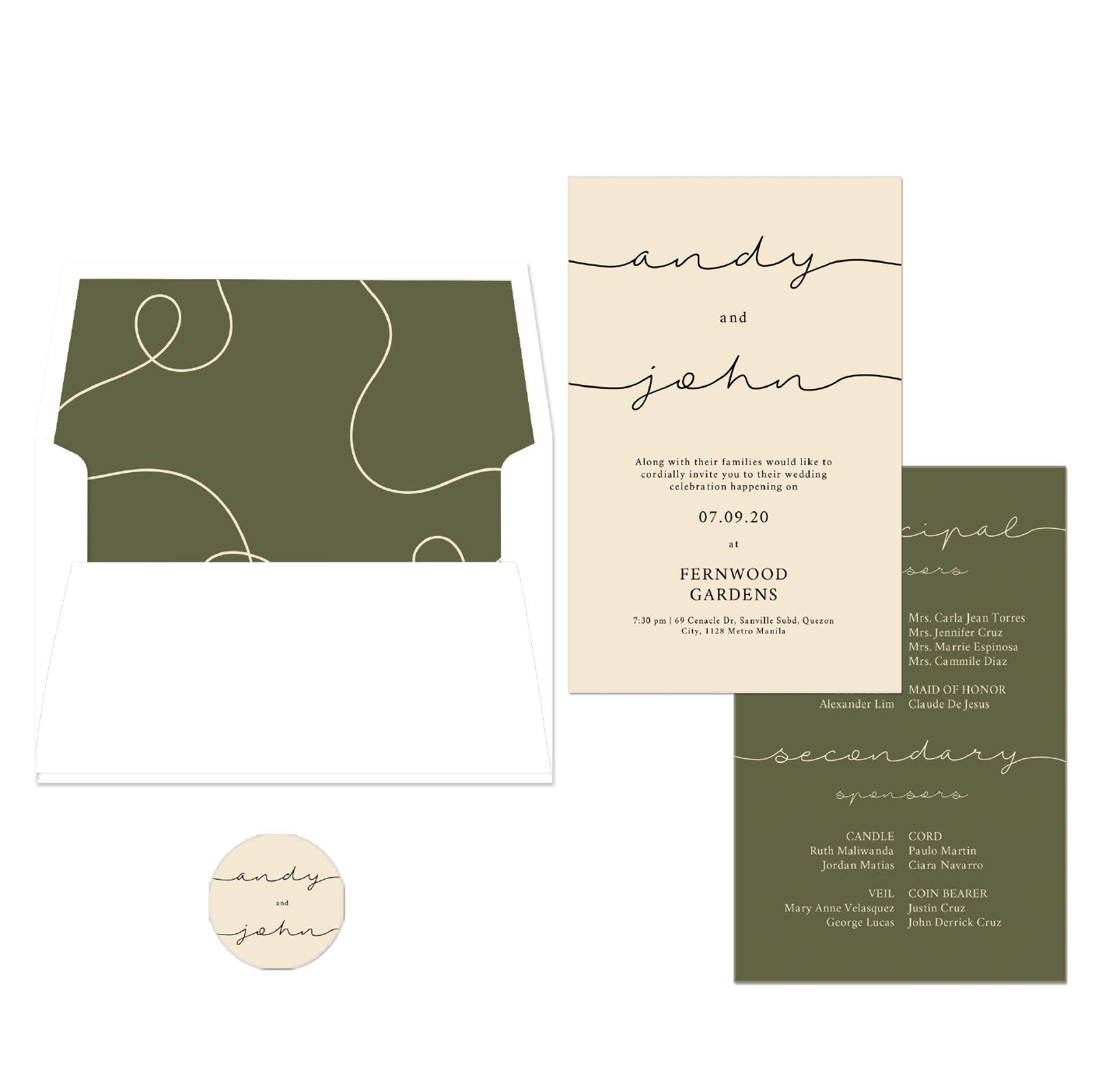 Sage Wedding Invitation
